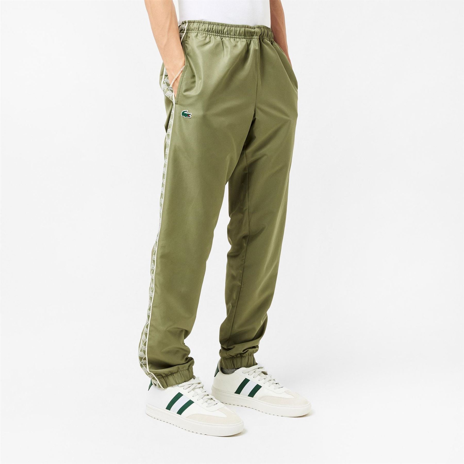 Lacoste Solid Patterned Side Stripes Joggers