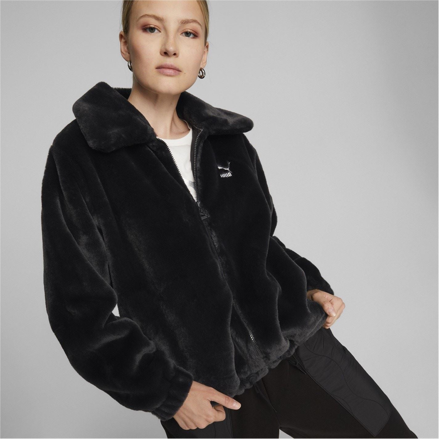 Puma Womens Classic Faux Fur Jacket