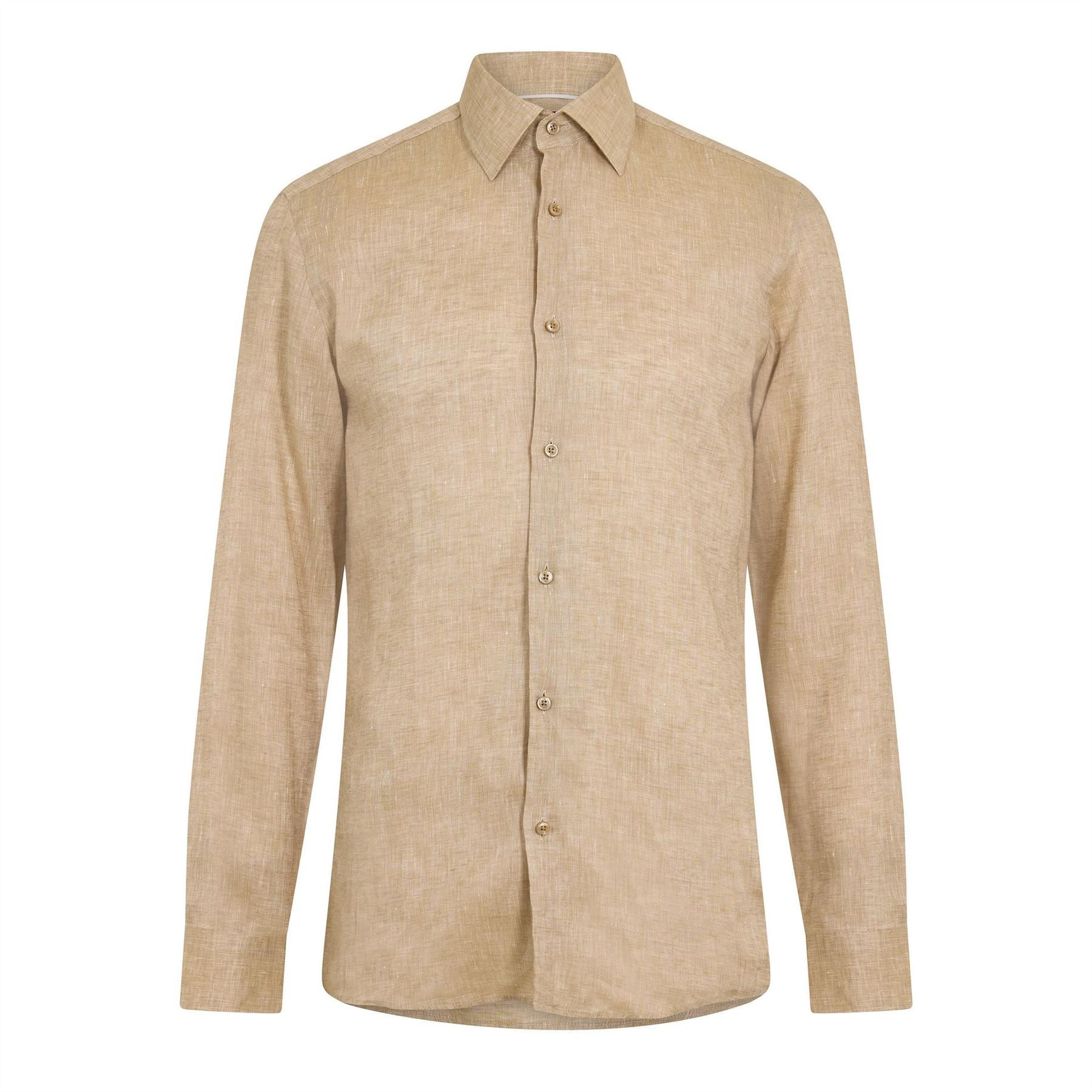 Boss Collared Neck Point Collar Long Sleeve Oxford Shirt