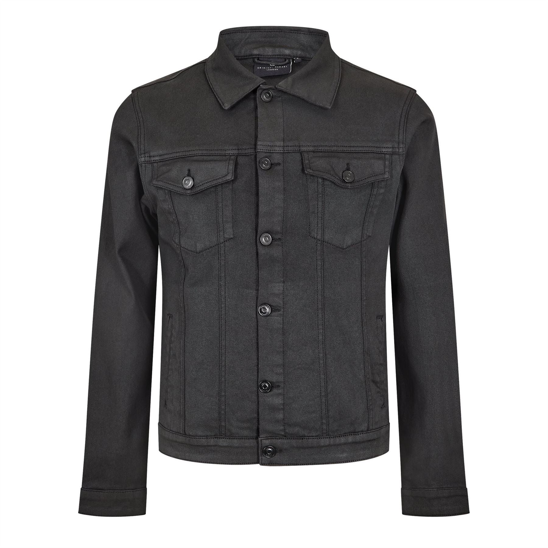 Criminal Damage Mens Coated Denim Jacket