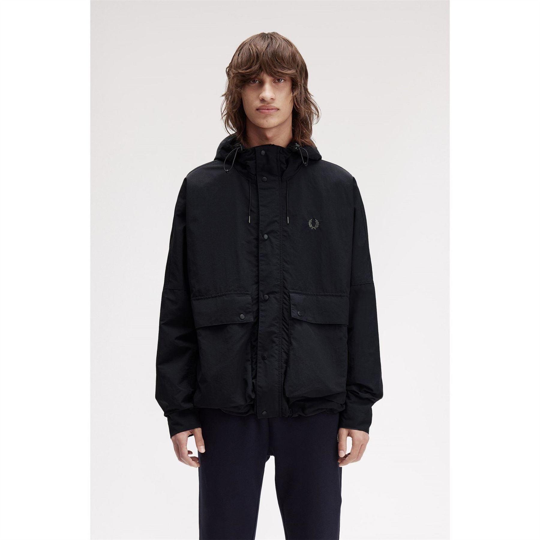 Fred Perry Cropped Ripstop Hooded Long Sleeve Parka