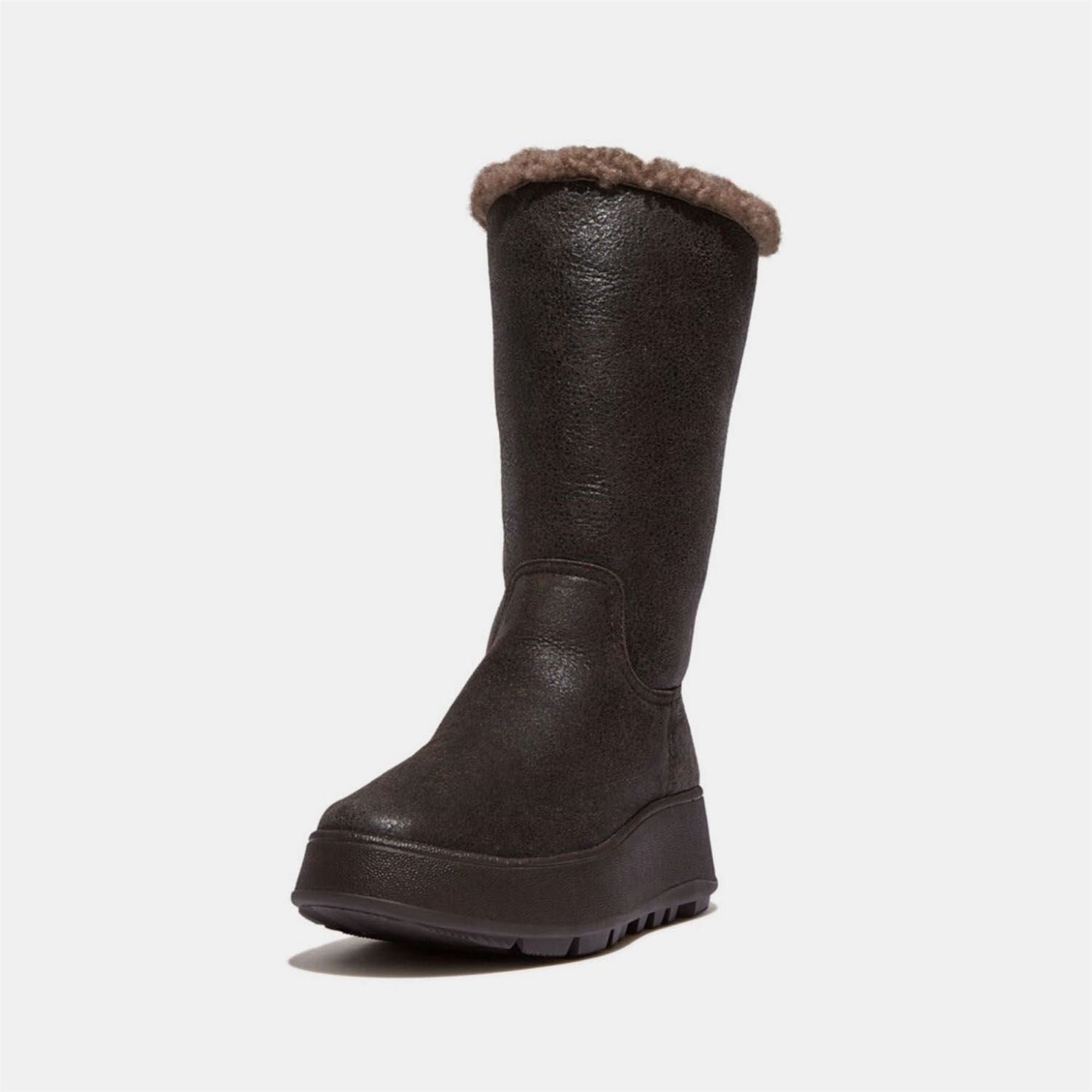Fitflop Mode Shearling Flatform Calf Boots