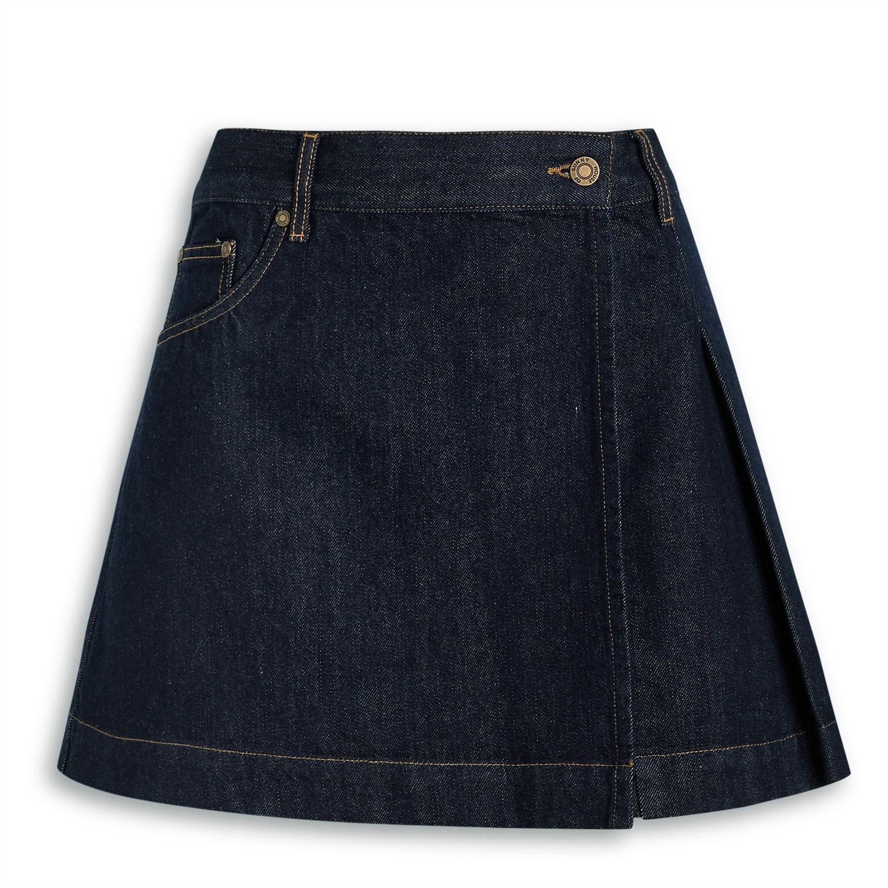 House Of Sunny Pleat Denim Skirt