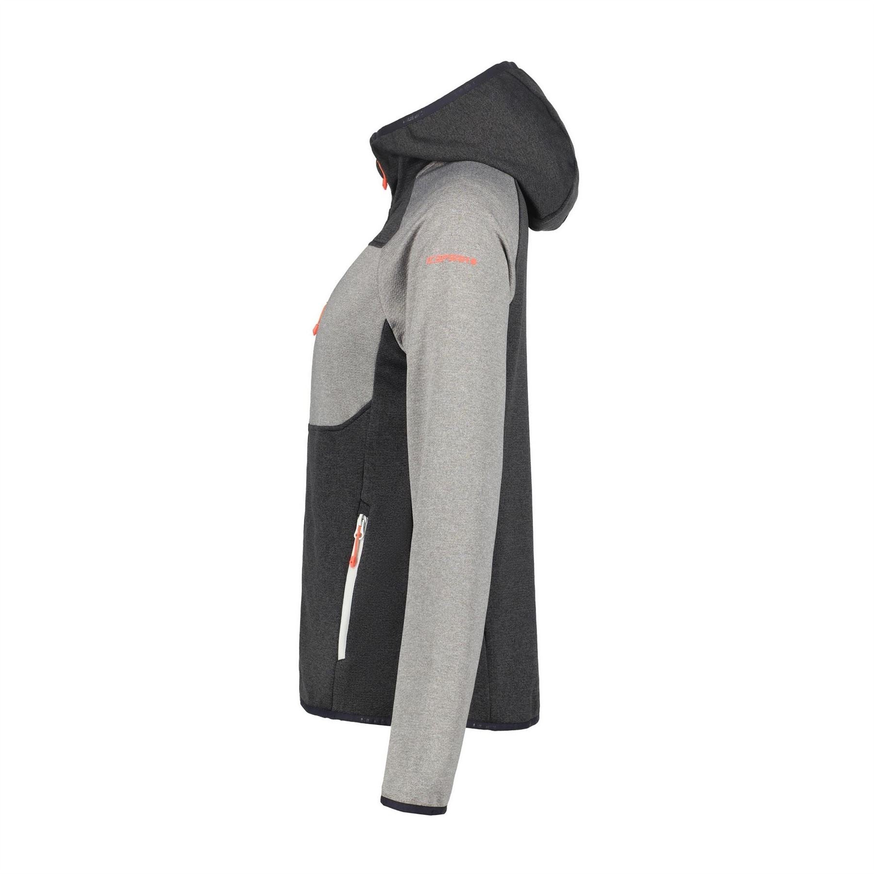 Icepeak Banks Color Block Hooded Neck Ribbed Cuff Fleece Jacket