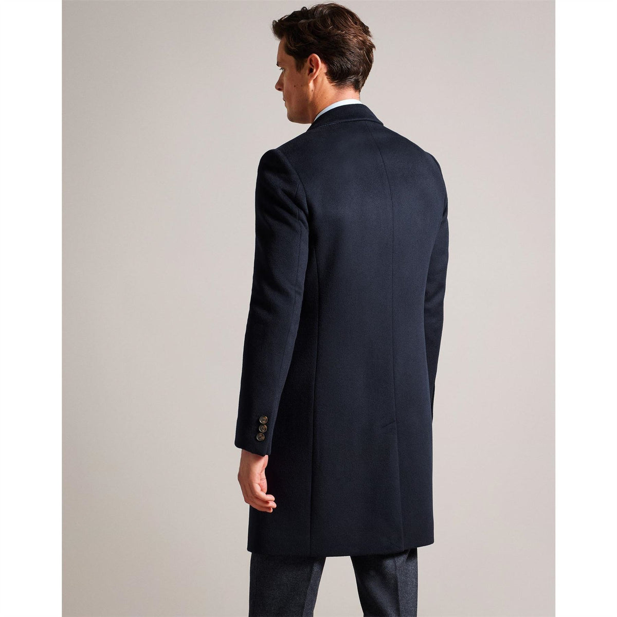 Ted Baker Solid Patterned Over Coat with Flap Pocket