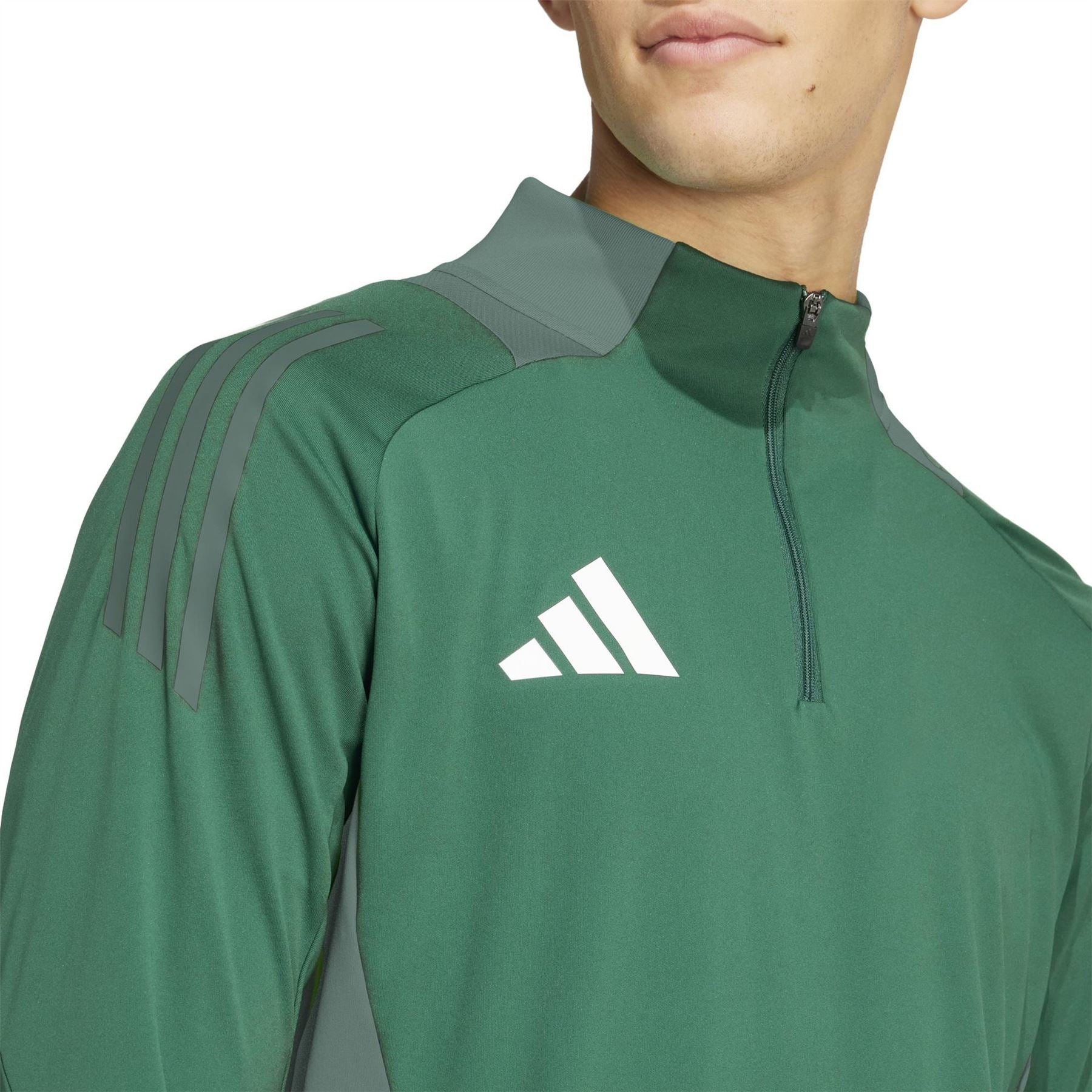 adidas Tiro24 Zip Neck Band Collar Long Sleeve Athletic Top