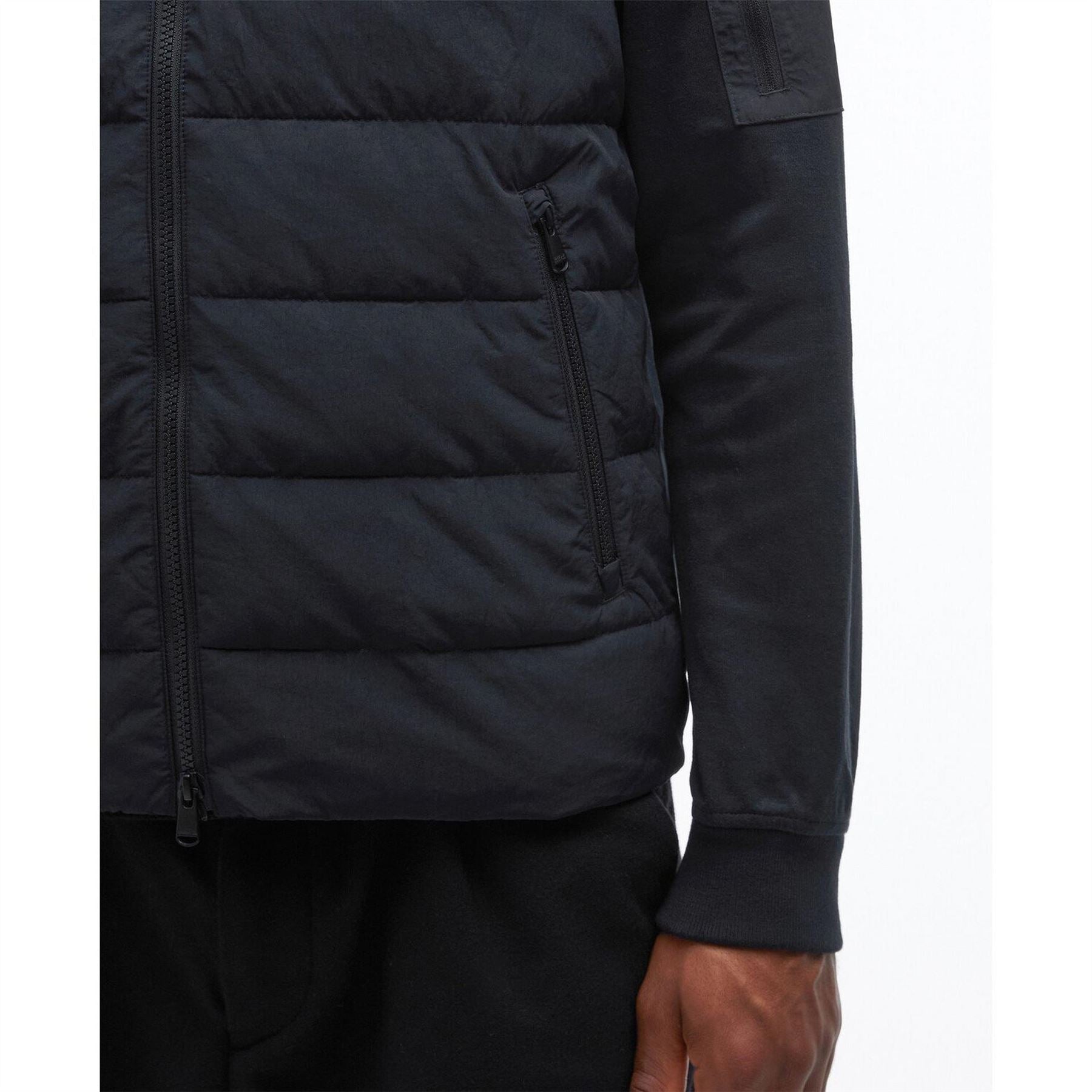 Barbour International Stanley Hooded Quilted Hybrid Jacket