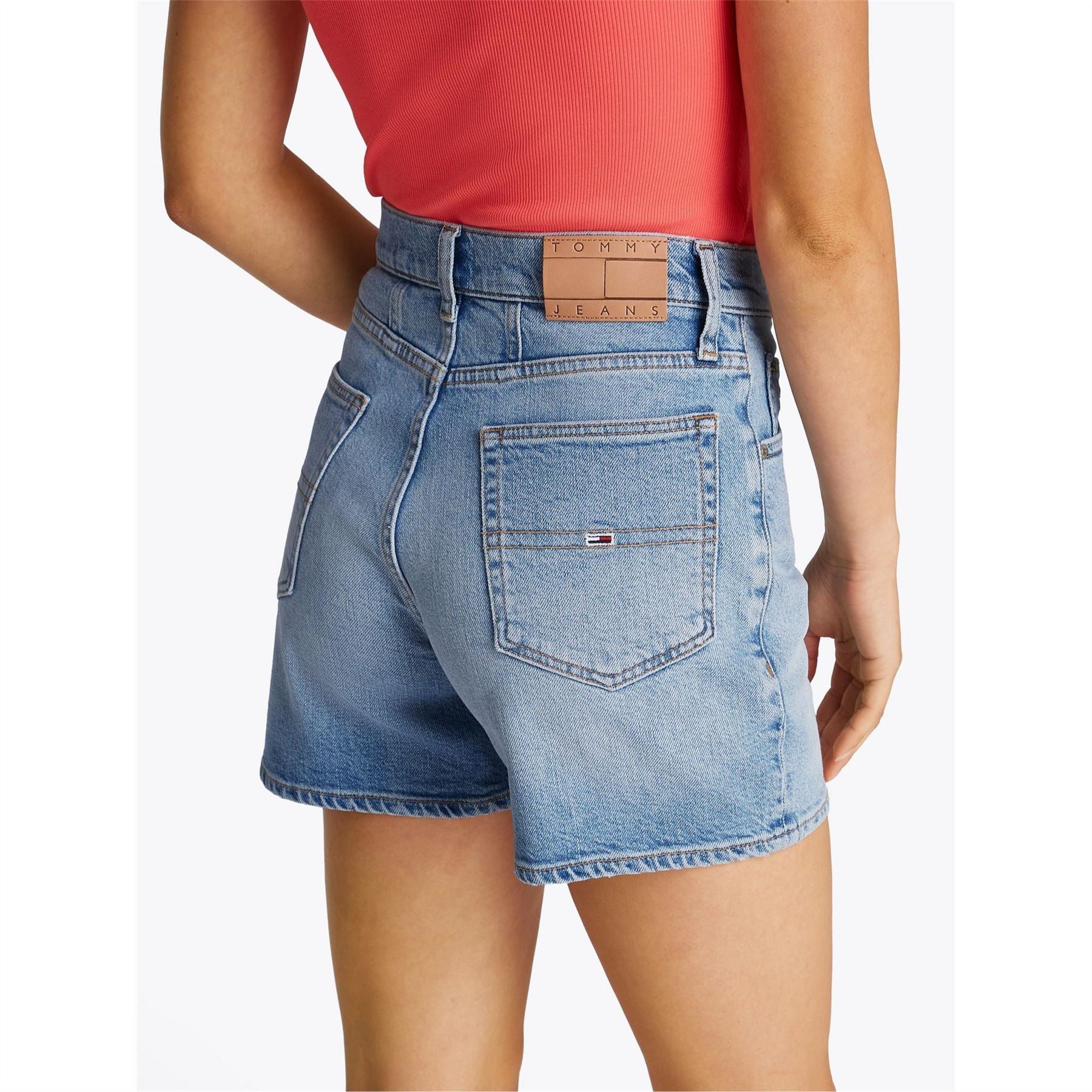 Tommy Jeans Denim Bermuda Shorts with Frayed Hem