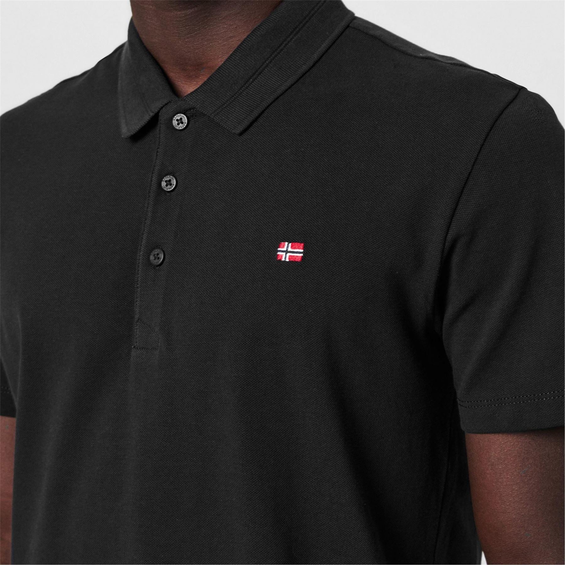 Napapijri Black Regular Fit Solid Polo Shirt