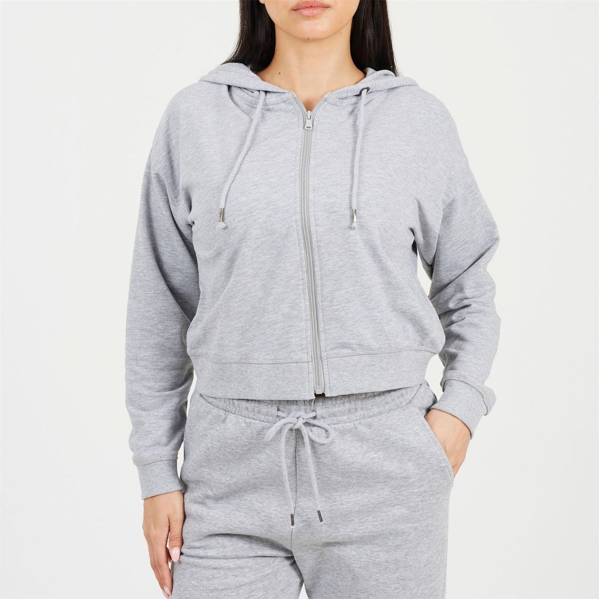 Brave Soul Solid Patterned Hooded Zip Neck Drawstring Ribbed Cuff Jacket