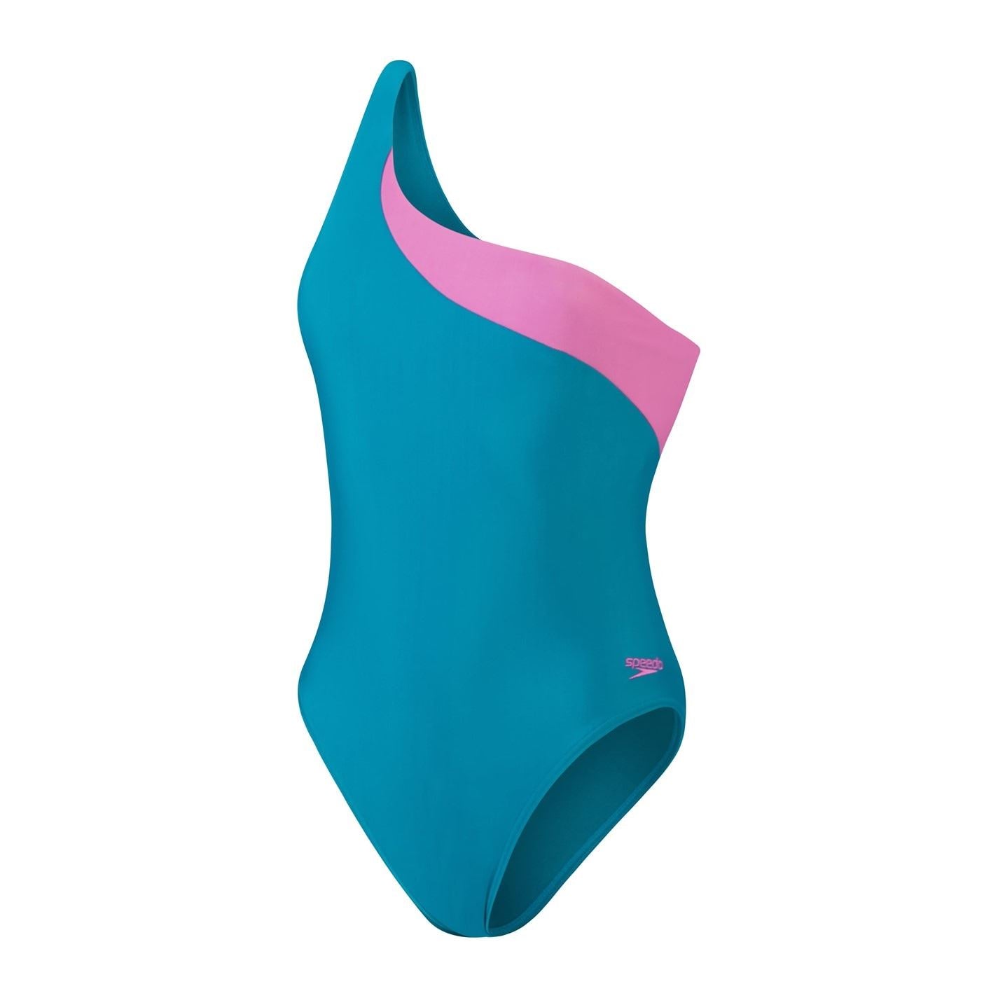 Speedo Asymmetrical Color Block Swimsuit