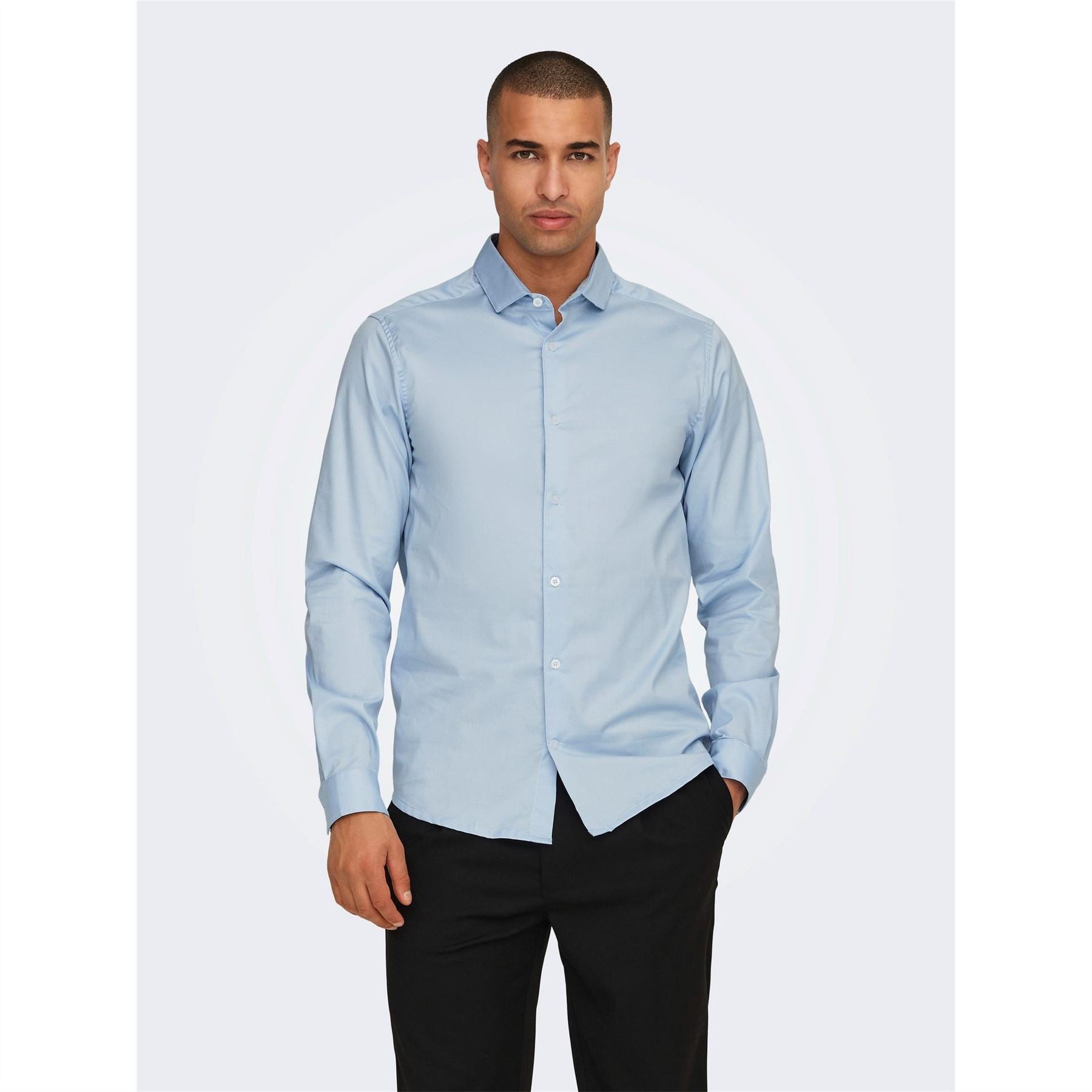 Only Regular Fit Long Sleeve Point Collar Shirt
