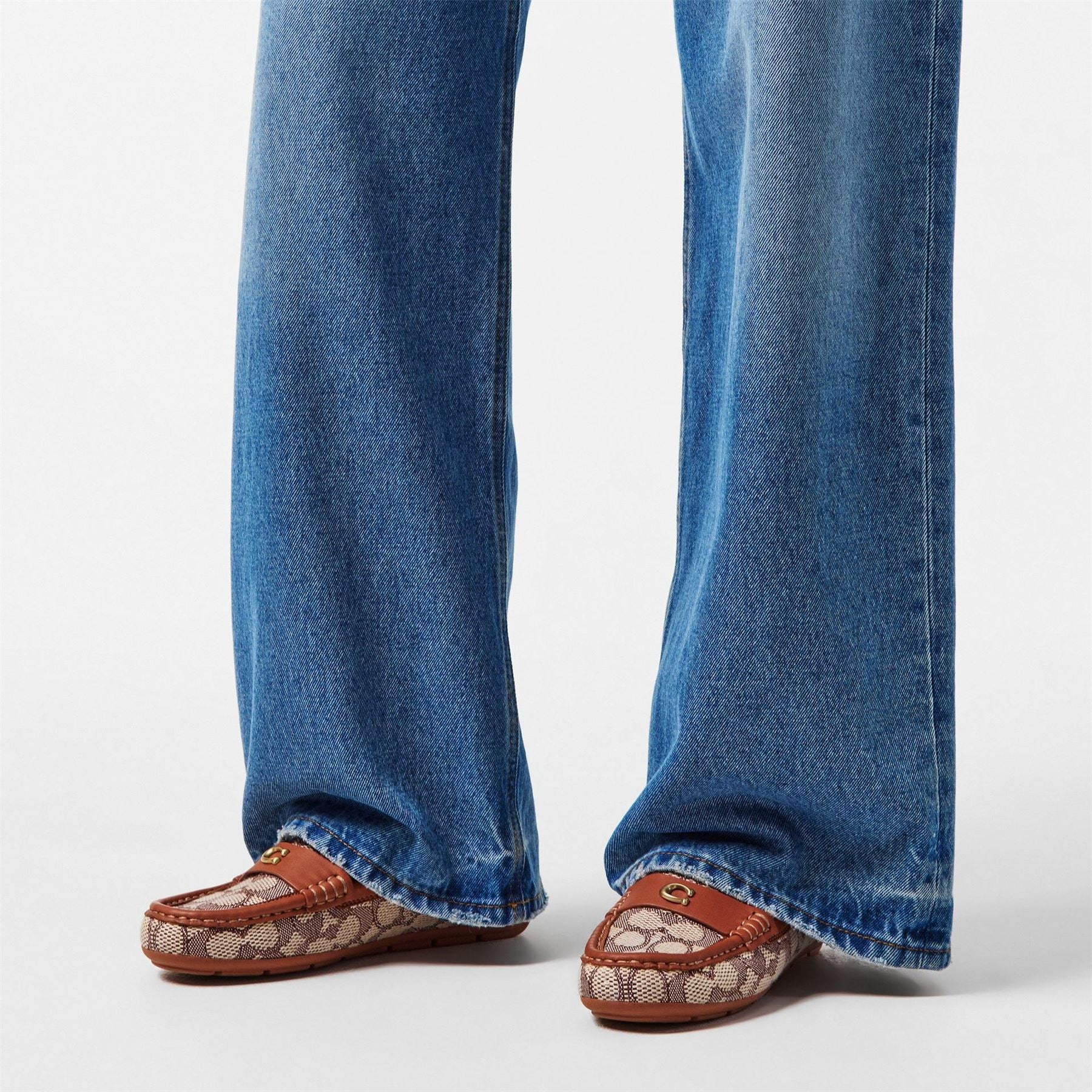 Coach C Driver Round Toe Penny Loafers