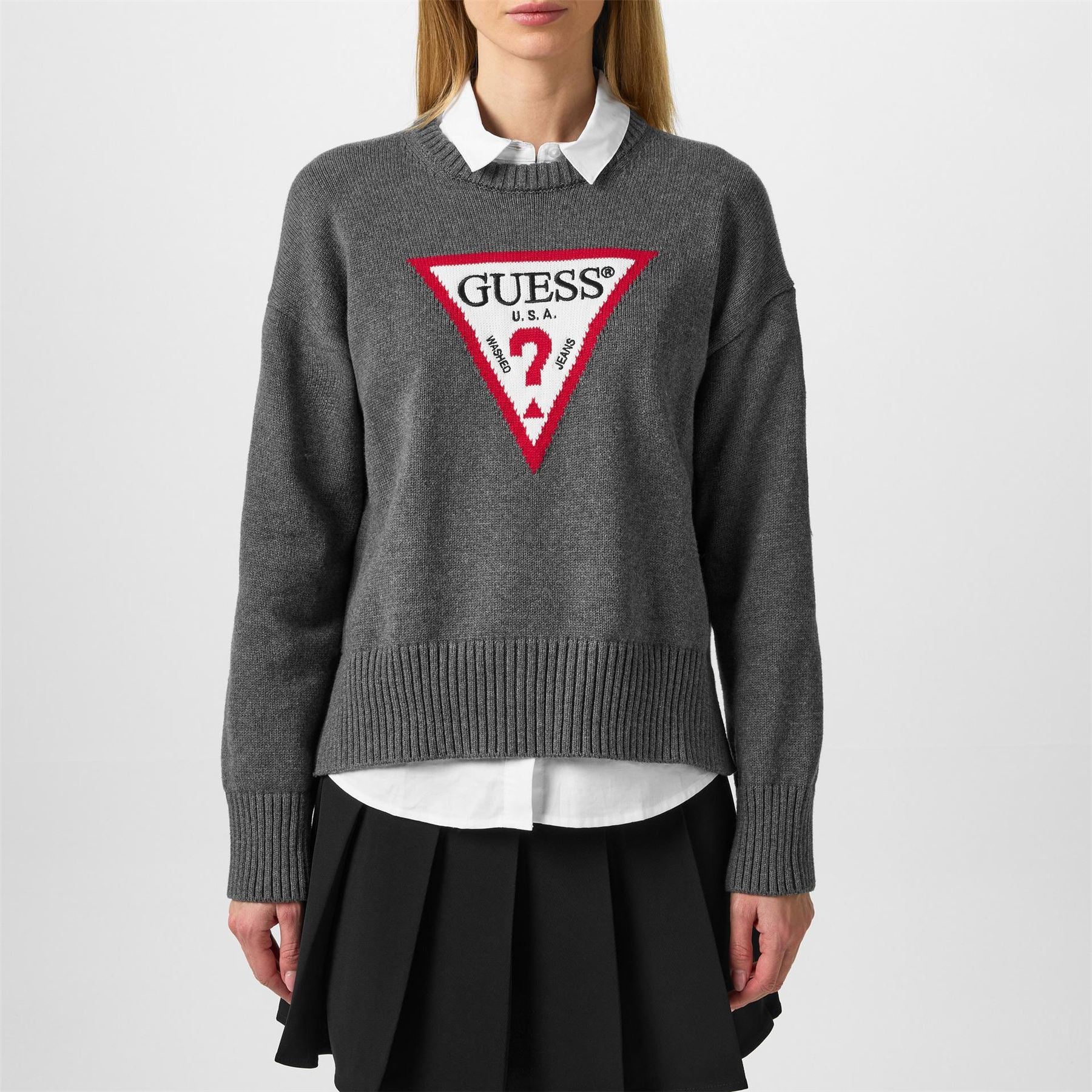 Guess Regular Fit Crew Neck Knit Sweater