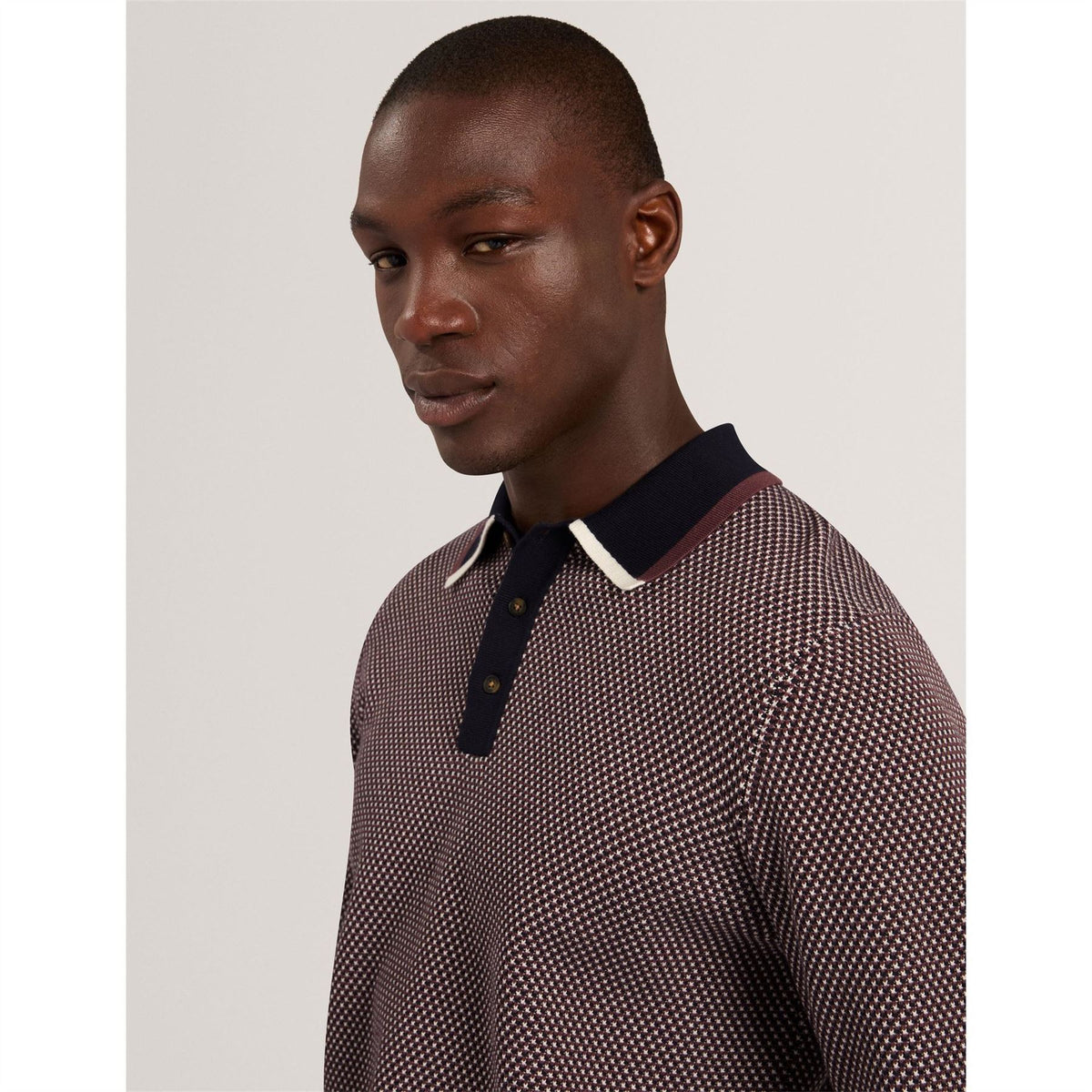 Ted Baker Ls Waffle Polo Sn71