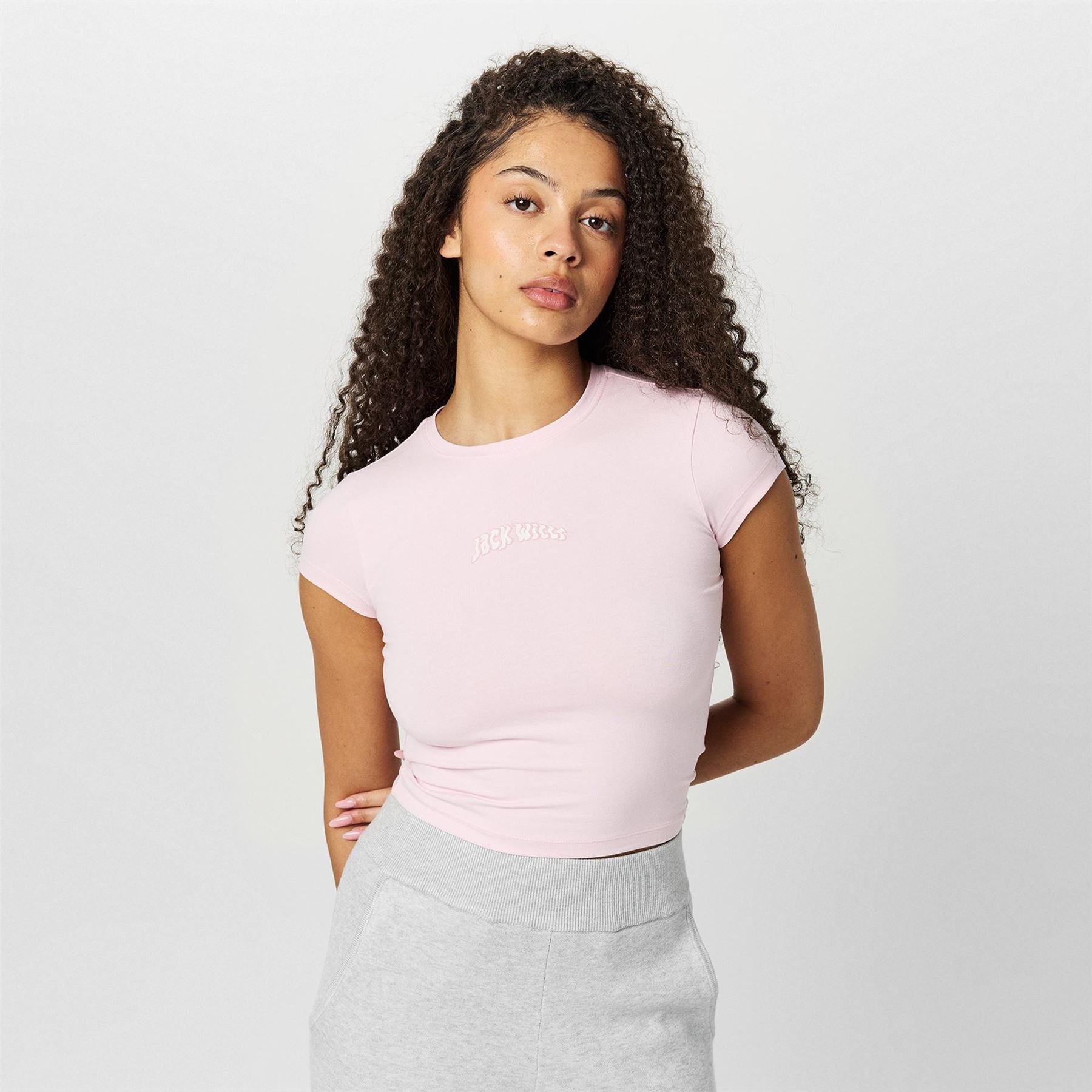 Jack Wills Cropped Slim Fit Lettering T-Shirt
