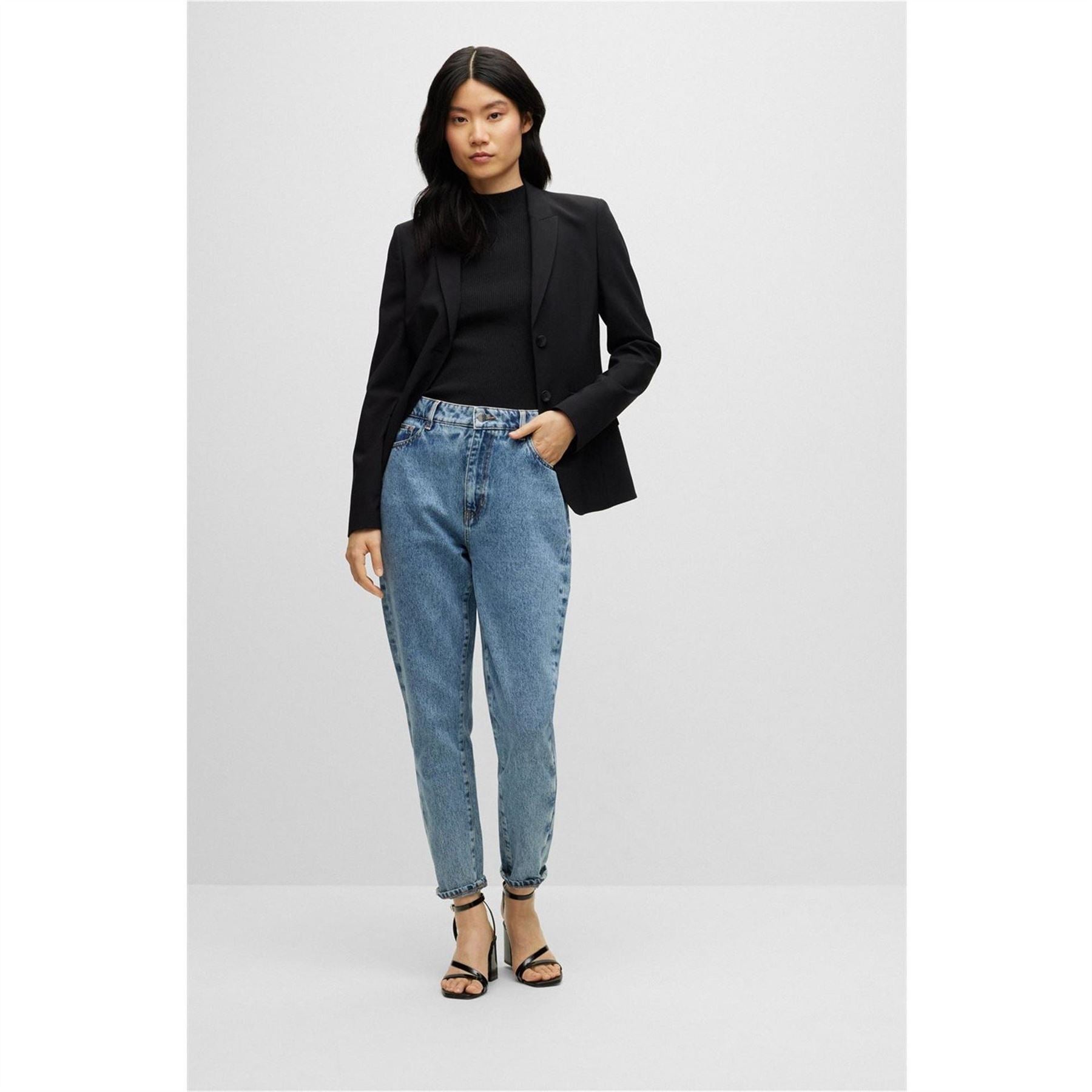 Boss Feskies Knitted Slim Fit Mock Neckline Top