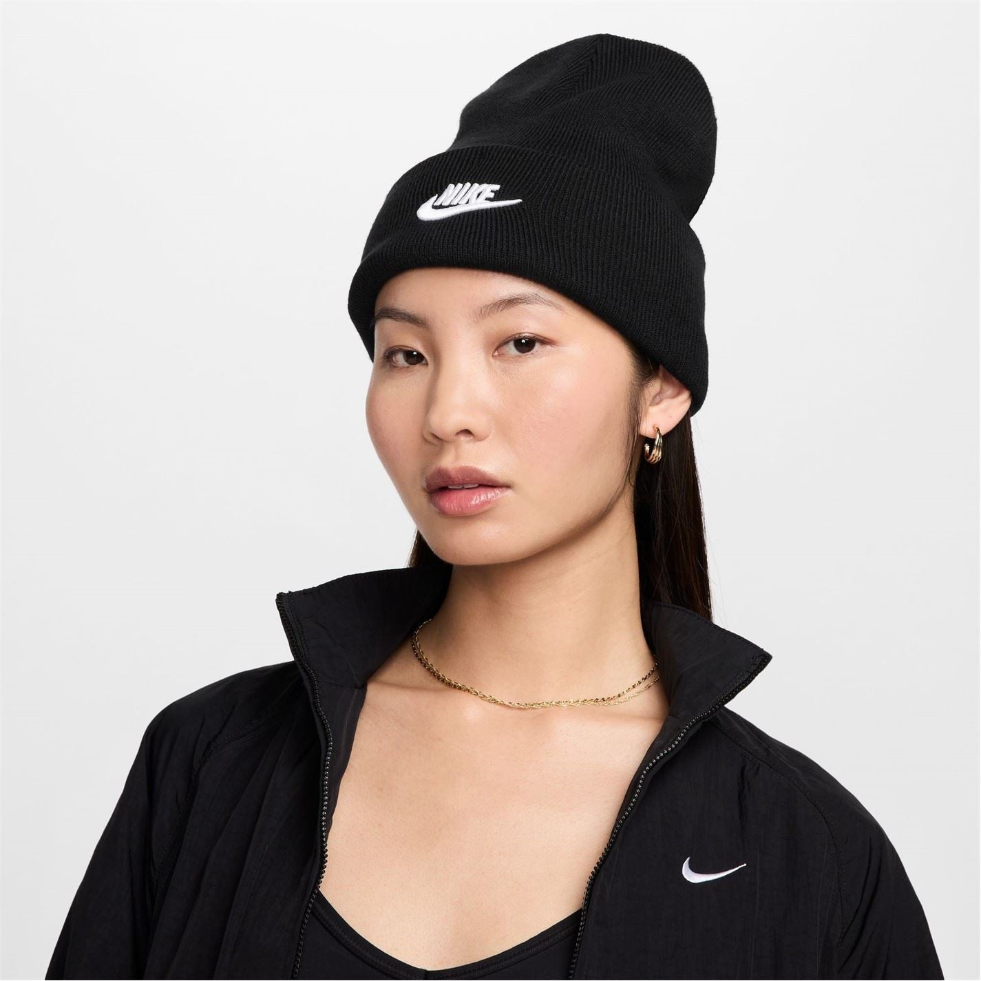 Nike Nsw Peak Wordmark Logo Adjustable Cuff Beanie