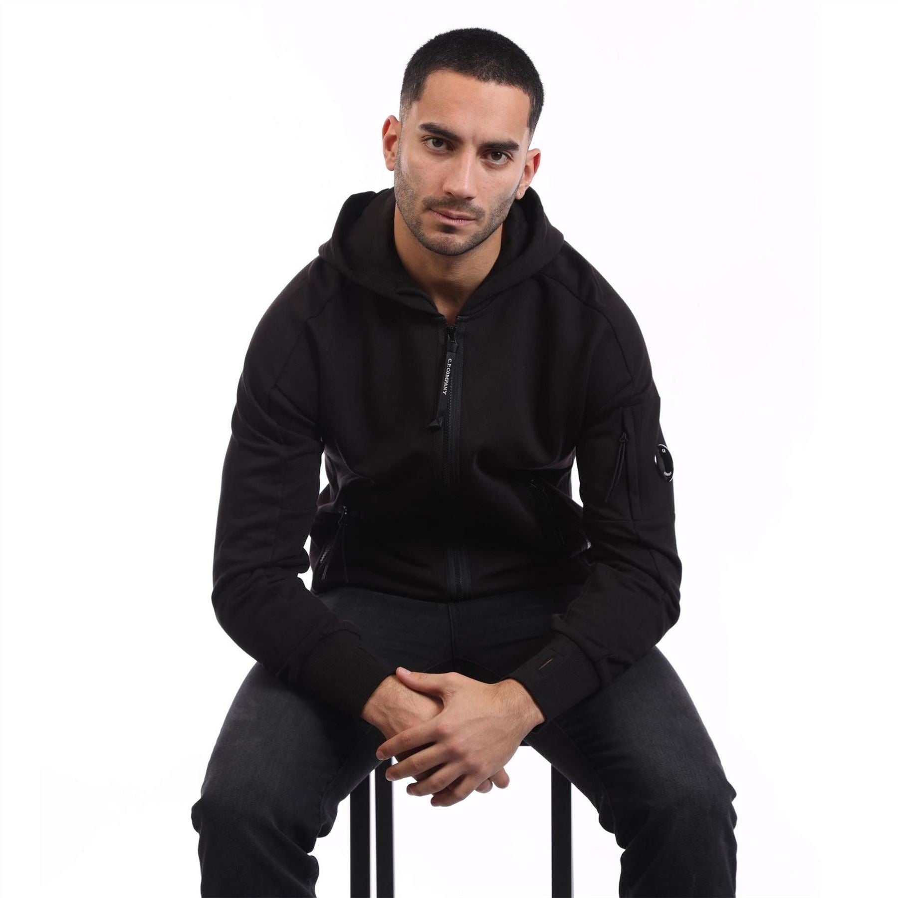 CP Company Raised Fleece Lens Zip Hoodie