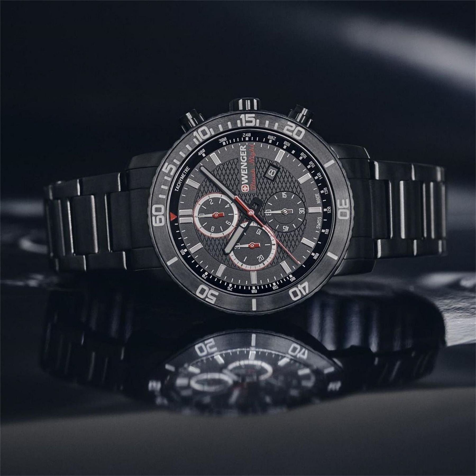 Wenger Black Night Chrono Plated Stainless ST-Shirtl Watch