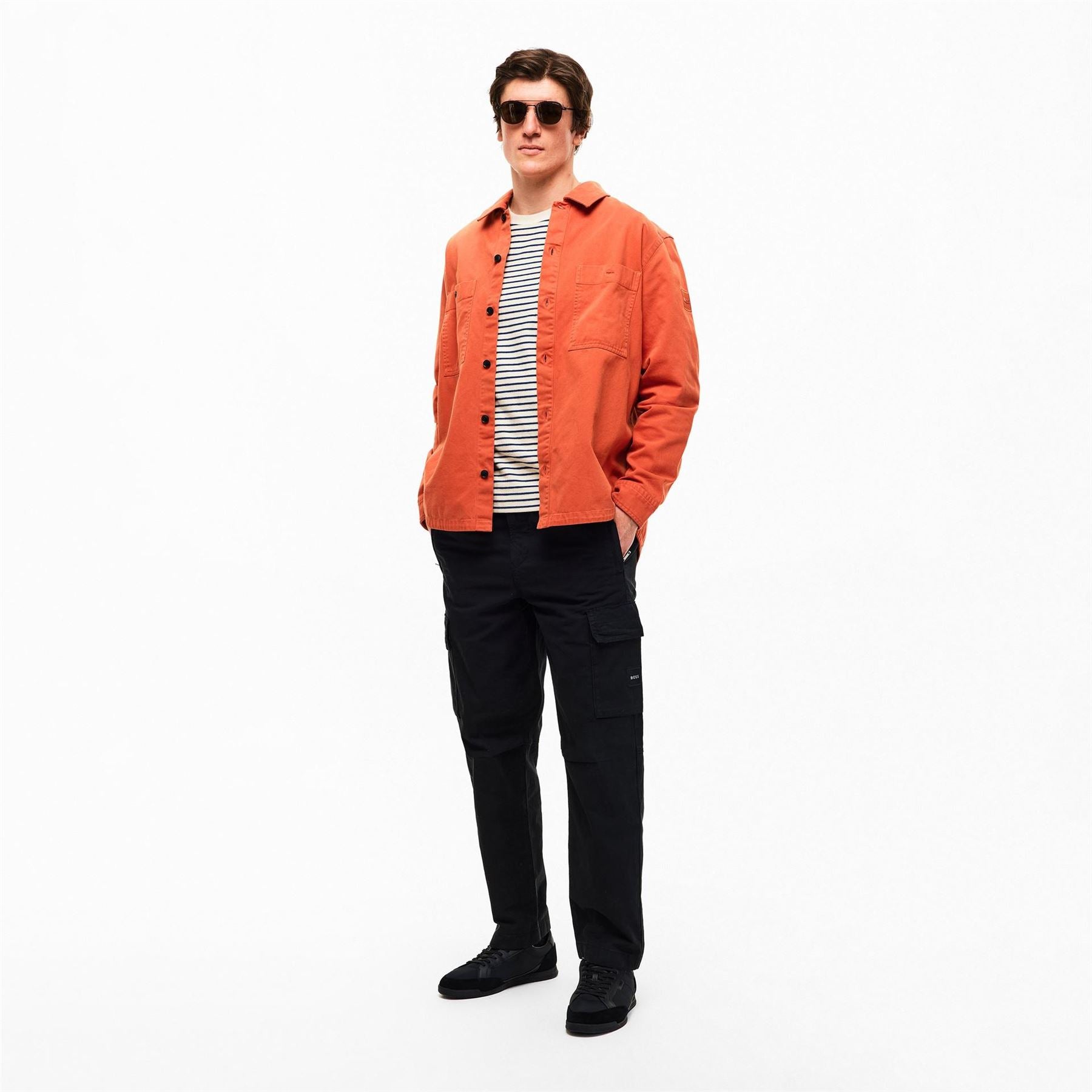 Boss Collared Neck Long Sleeve Cuff Regular Fit Shirt