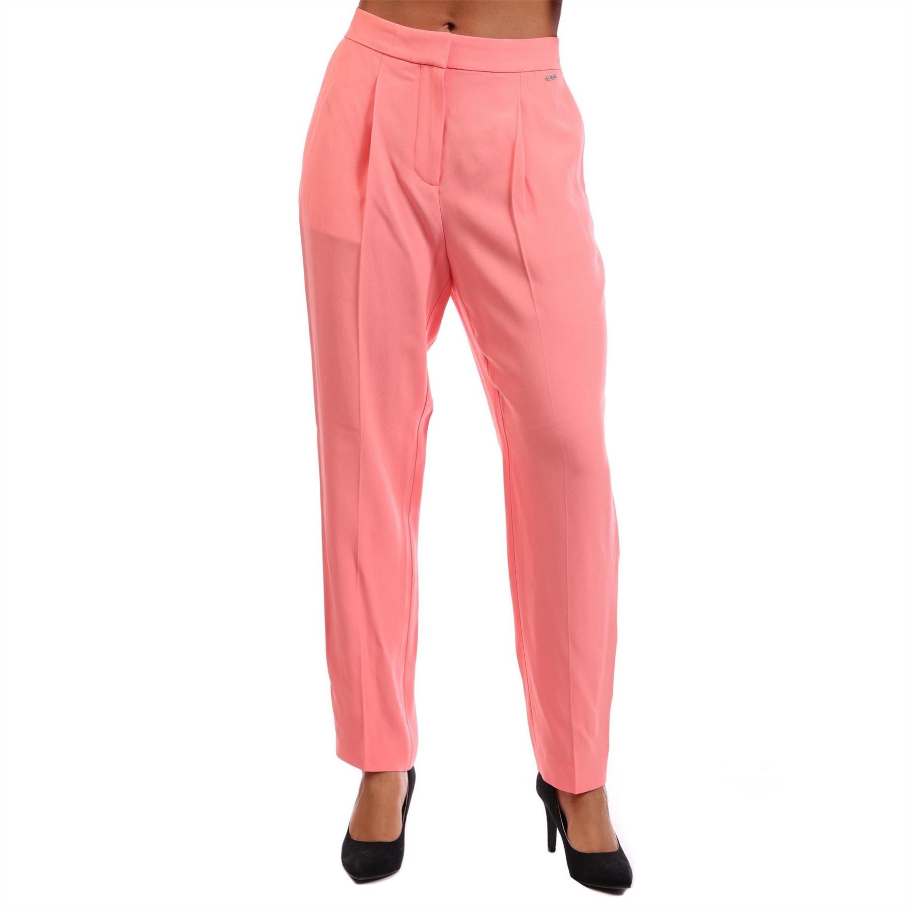 Boss Talosa Solid Patterned Pleated Front Straight Trousers