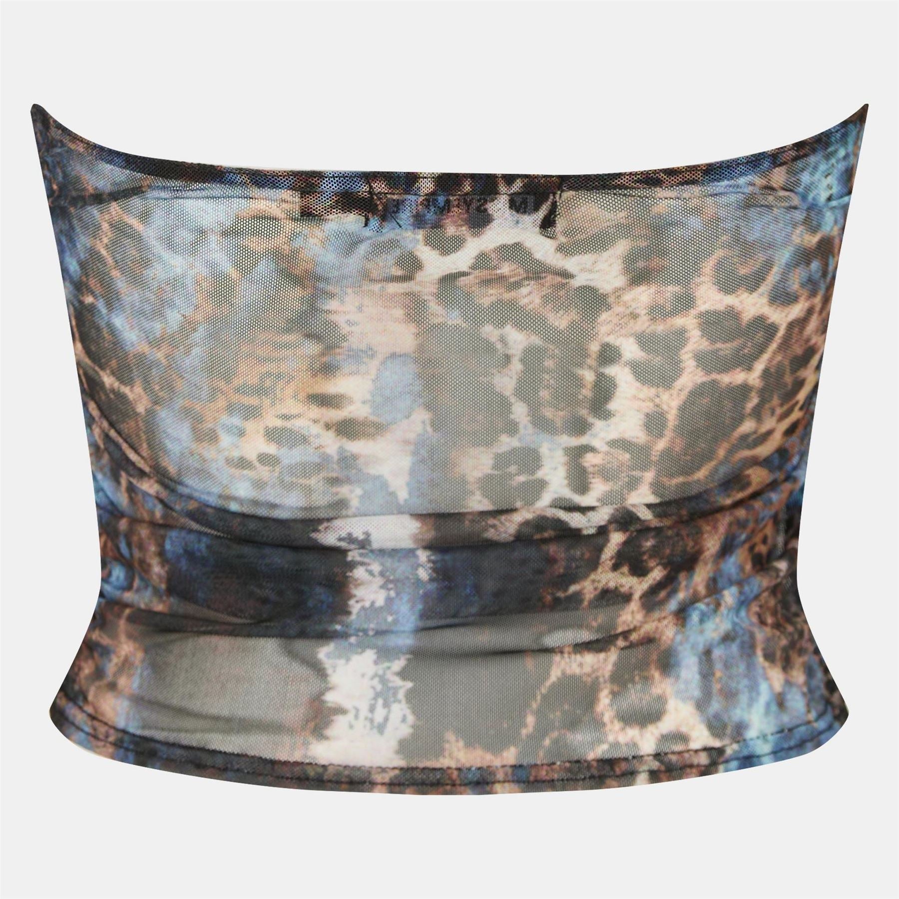 Missy Empire Womens Mesh Bandeau Printed Crop Top