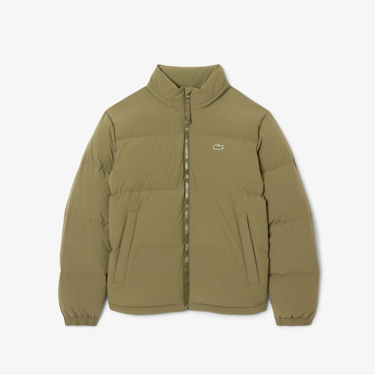 Lacoste Solid Patterned Front Zipper Pocket Puffer Jacket