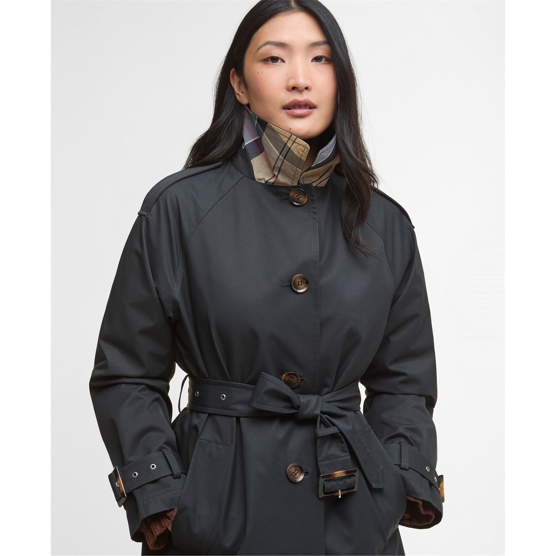 Barbour Maia Showerproof Cotton Long Sleeve Trench Coat