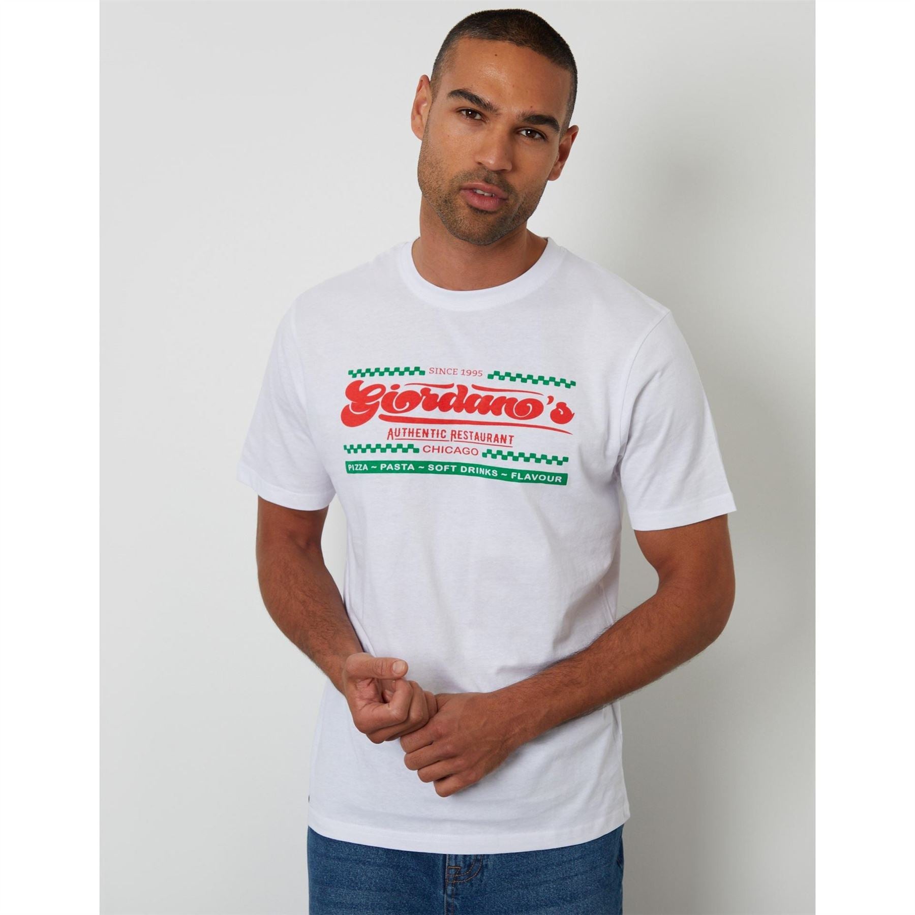 Threadbare Pizza Crew Neck Short Sleeve T-Shirt