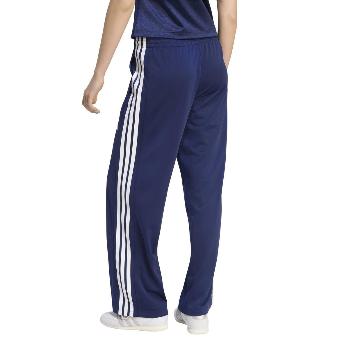 adidas Three Stripes Wide Leg Mid Rise Athletic Pants