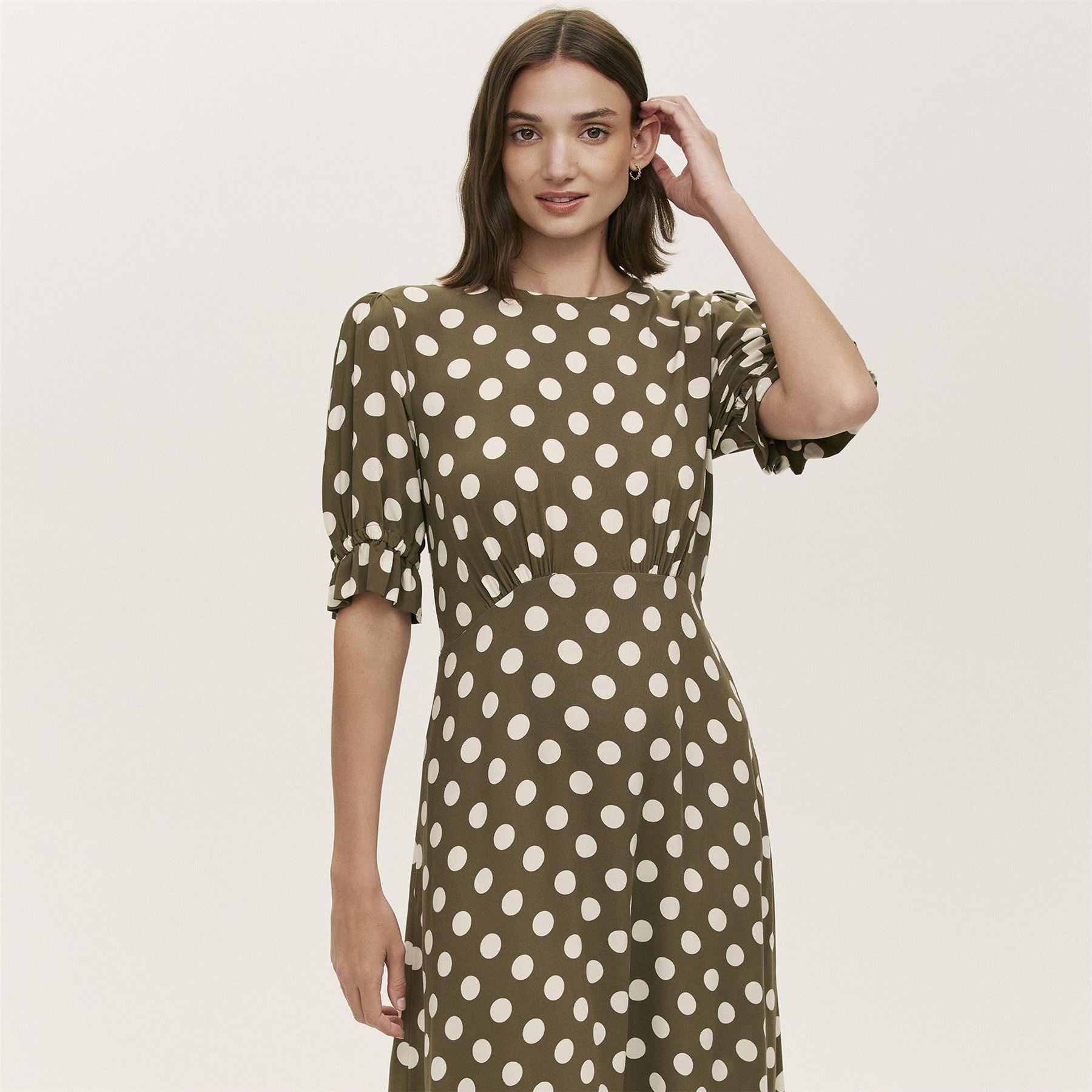 Finery Mela Crew Neck Short Sleeve Midi Dress