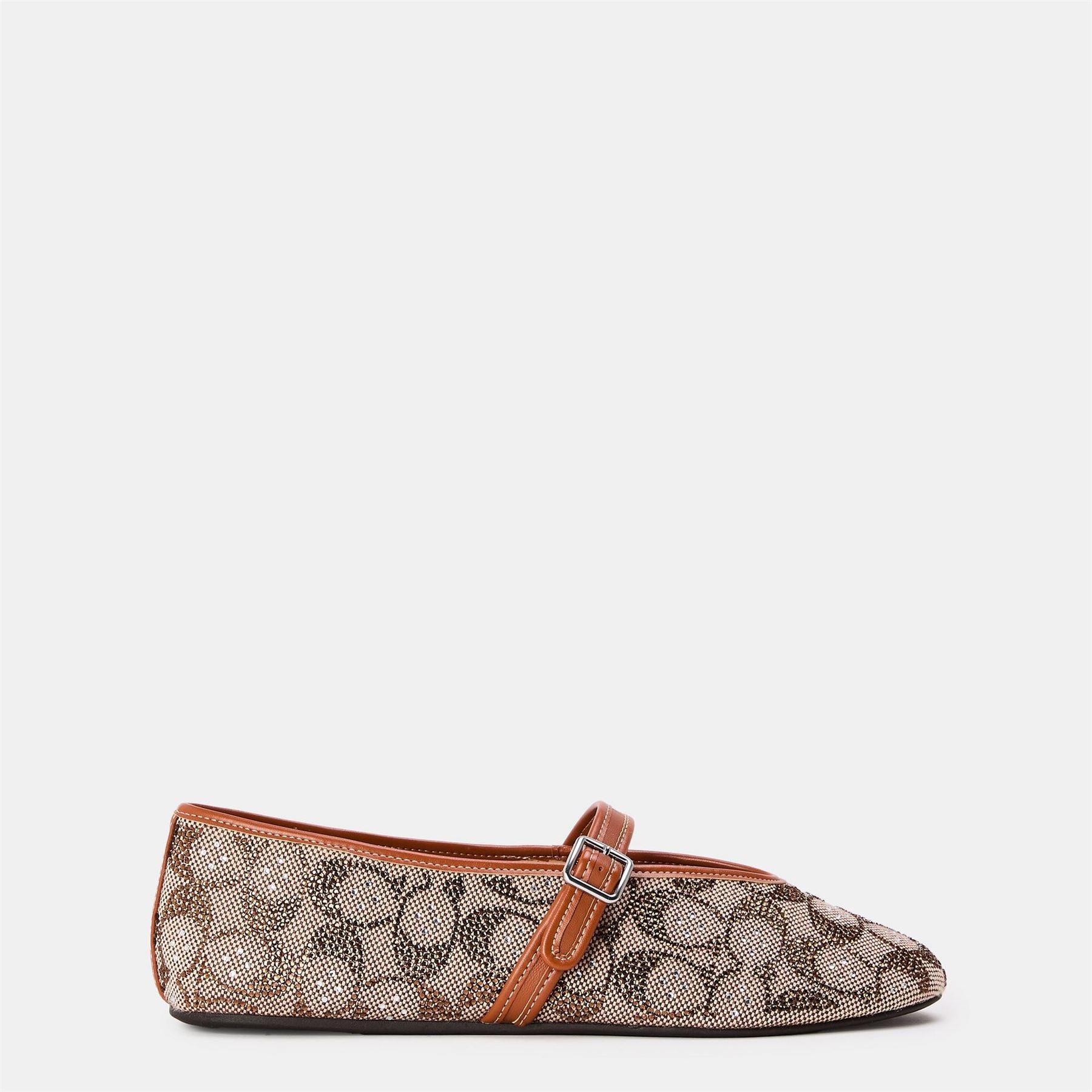 Coach Sculpt LD61 All Over Logo Mary Janes Flats
