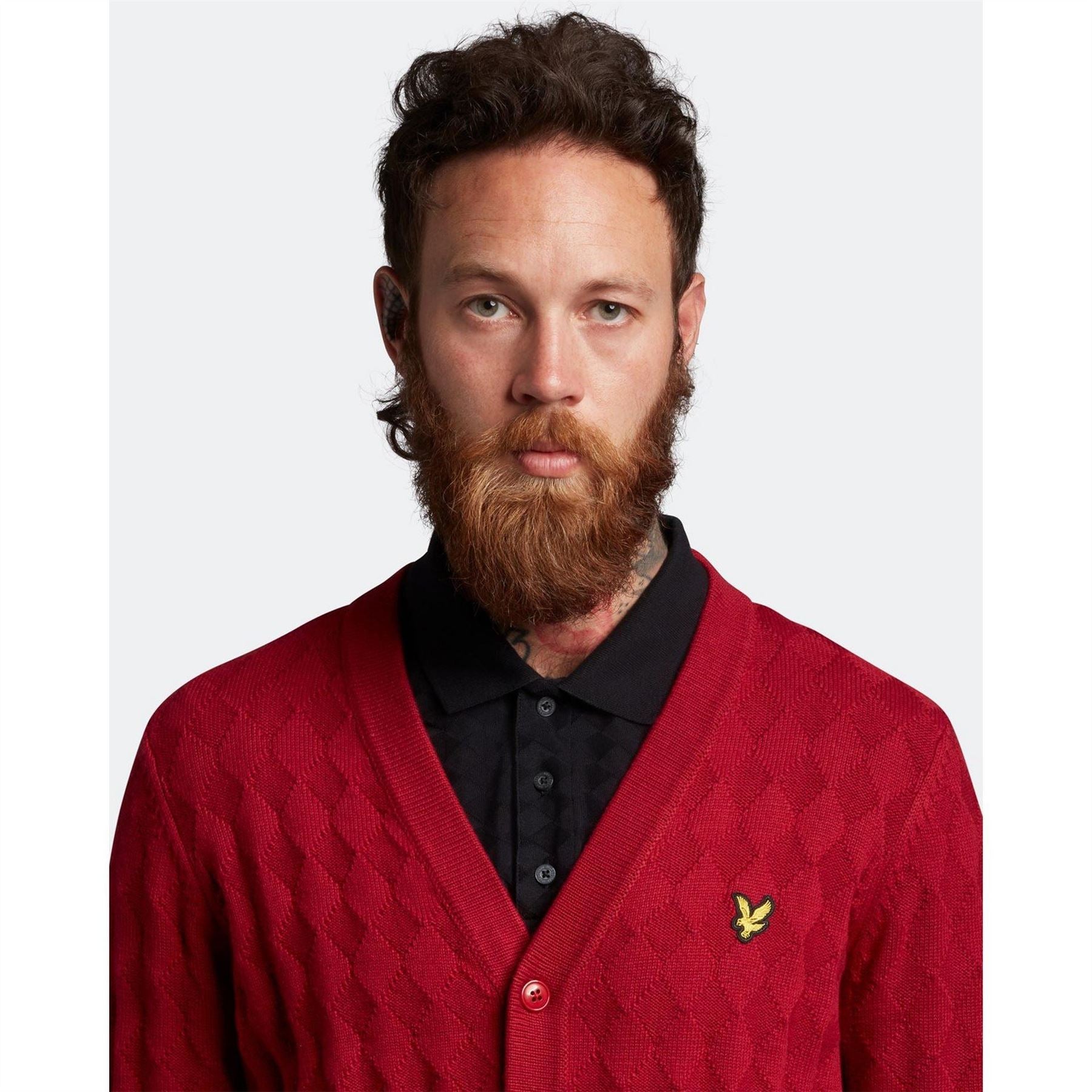 Lyle and Scott Argyle V Neck Regular Fit Sweater