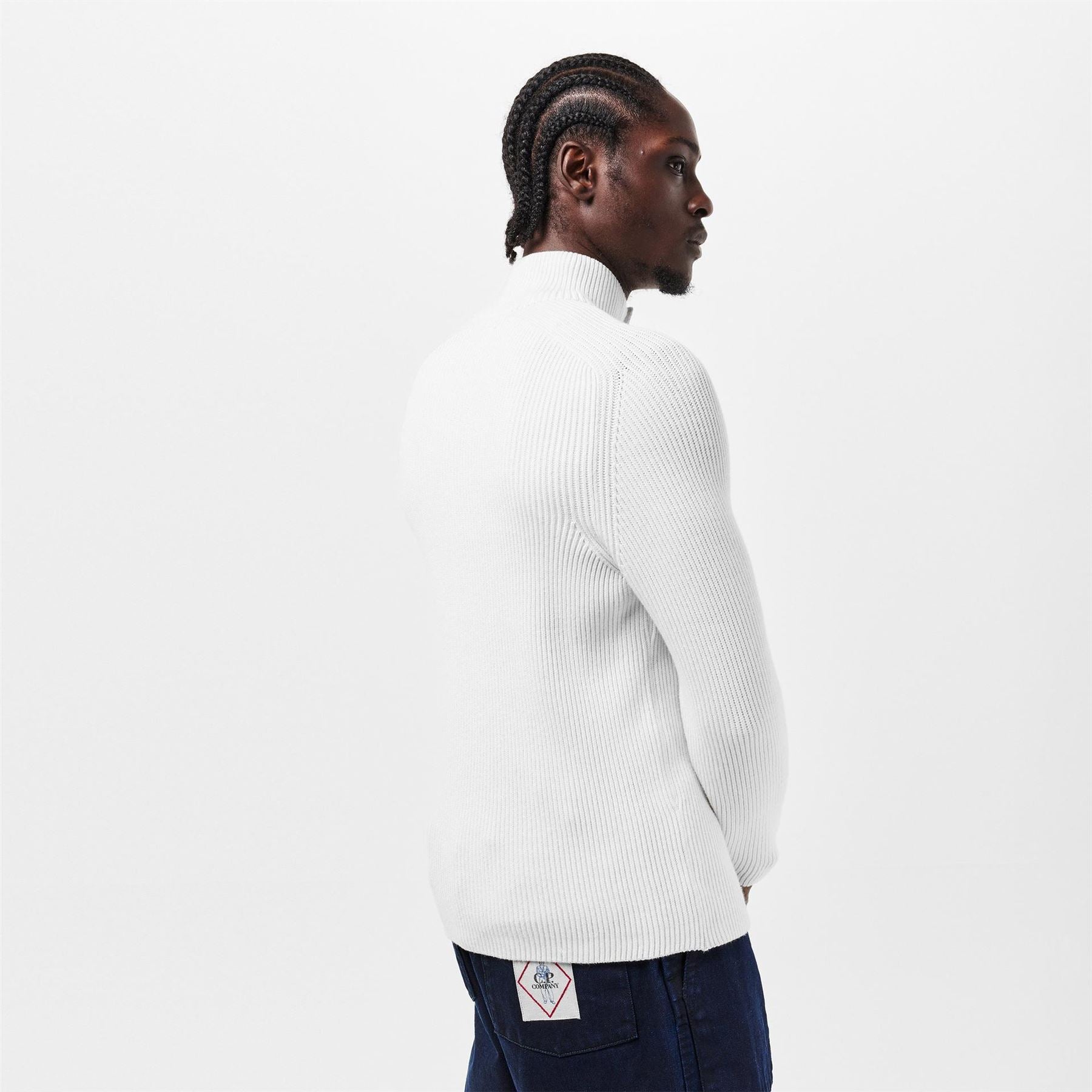 CP Company Quarter Button Knitted Turtle Neck Jumper