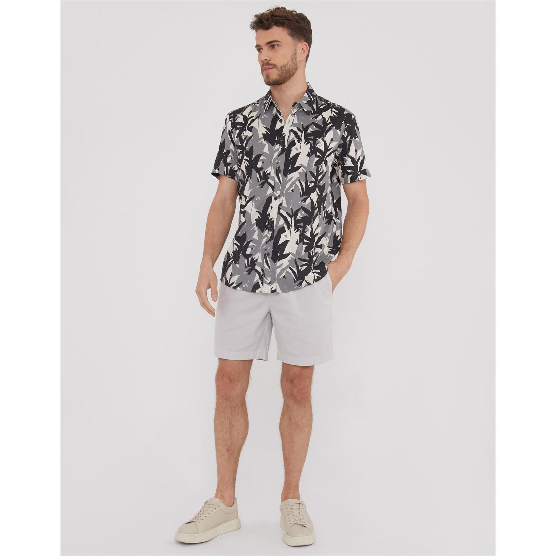 Threadbare Regular Fit Jungle Short Sleeve Shirt