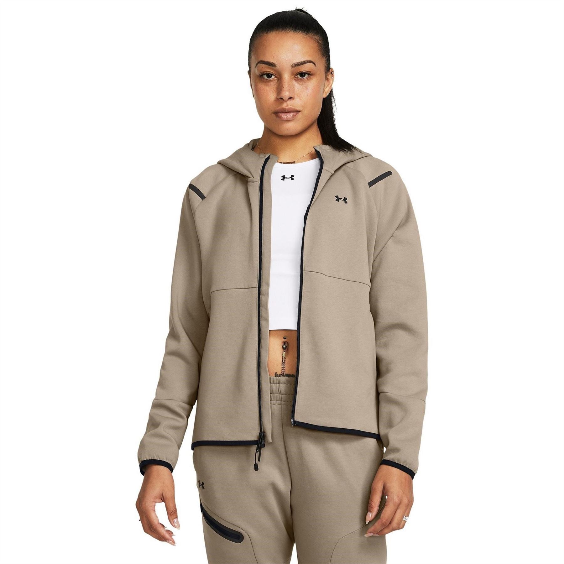 Under Armour Unstoppable Hooded Full Zipper Solid Patterned Sweat Jacket