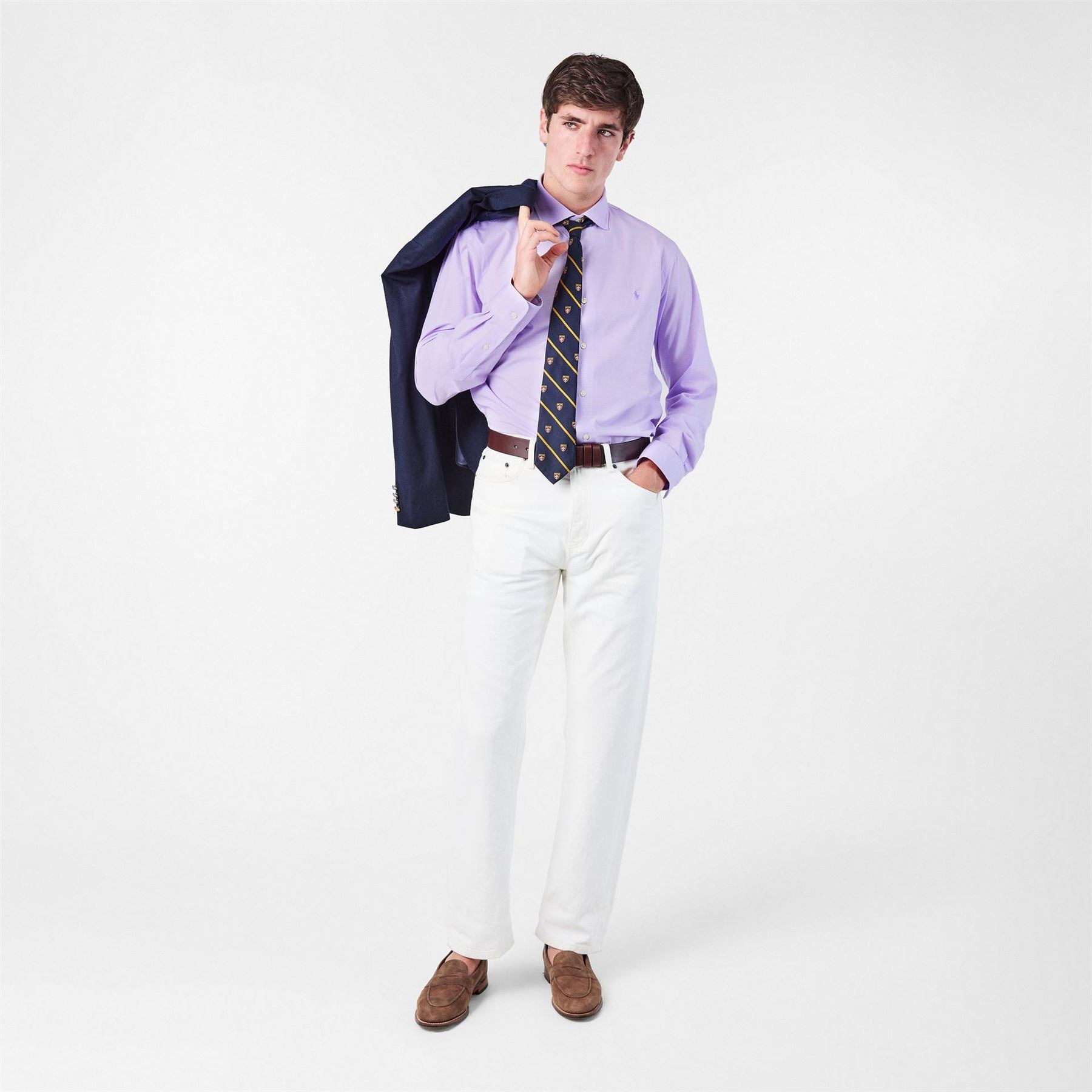 Polo Ralph Lauren Poplin Check Regular Fit Point Collar Cuff Sleeve Shirt