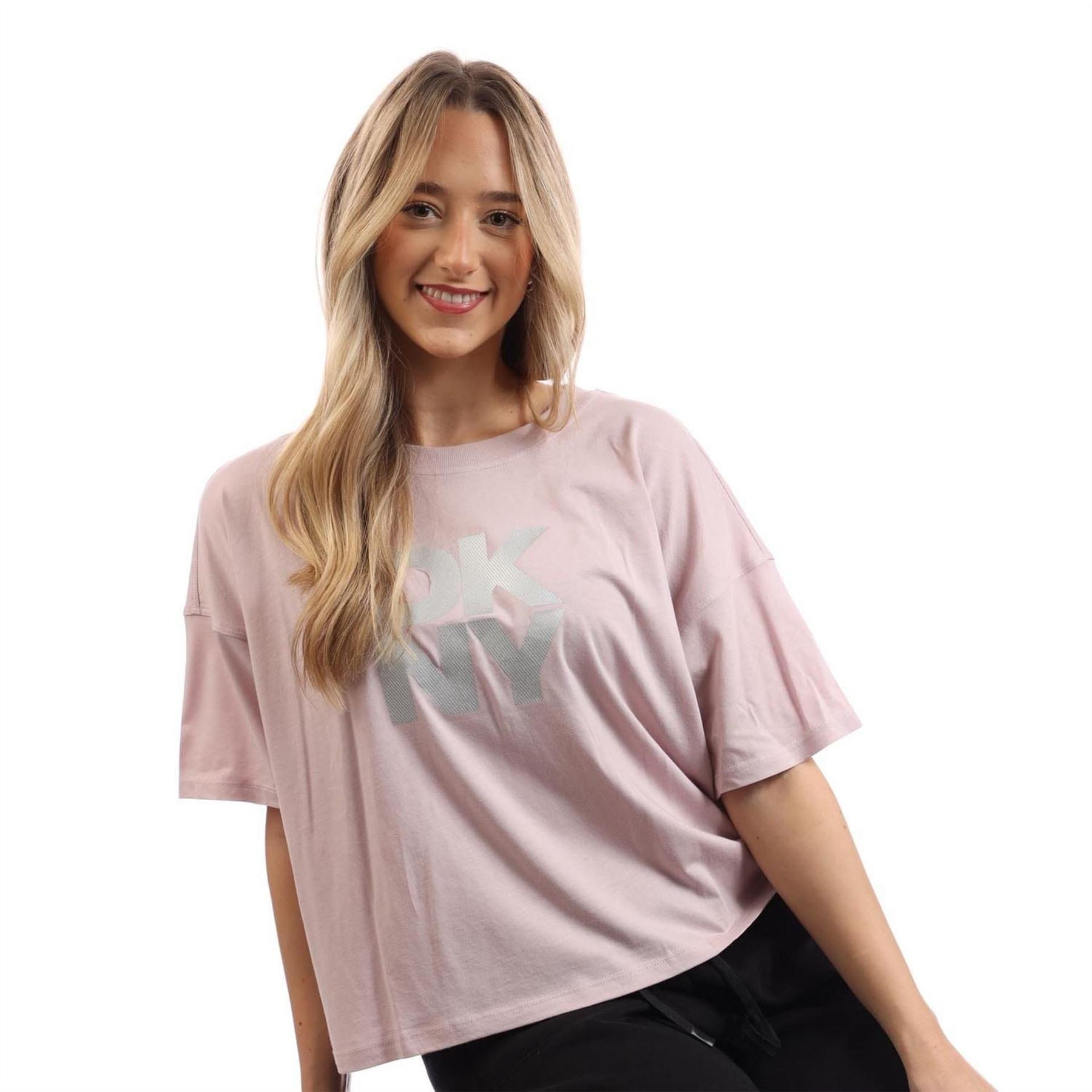 DKNY Logo Cropped T-Shirt
