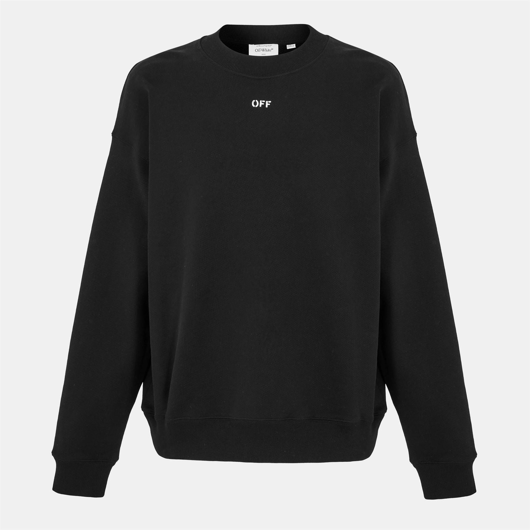 Off White Crew Neck Long Sleeve Regular Fit Sweatshirt