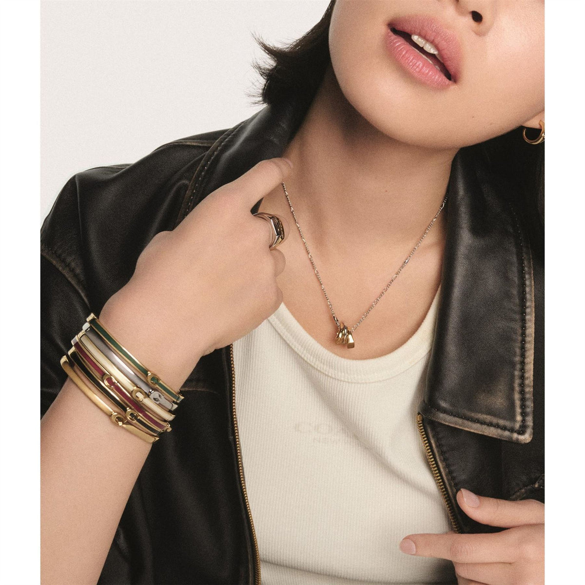 Coach Engraved Logo Bangle