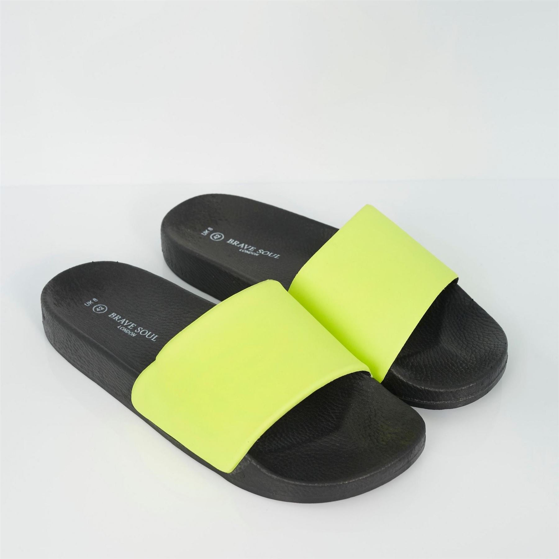 Brave Soul Mens Slider With Neon Strap