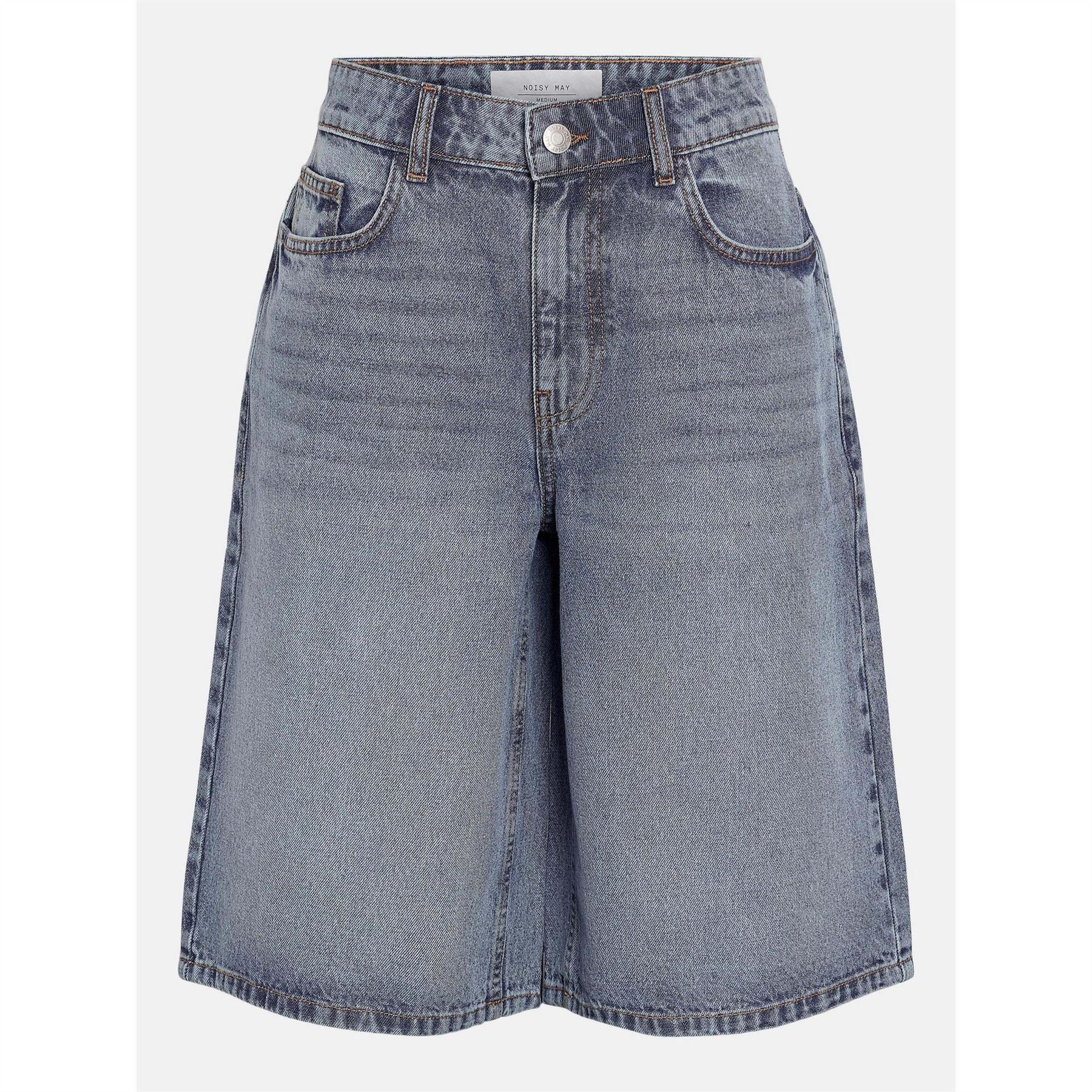Noisy May Mindie Medium Wash Denim Bermuda Shorts