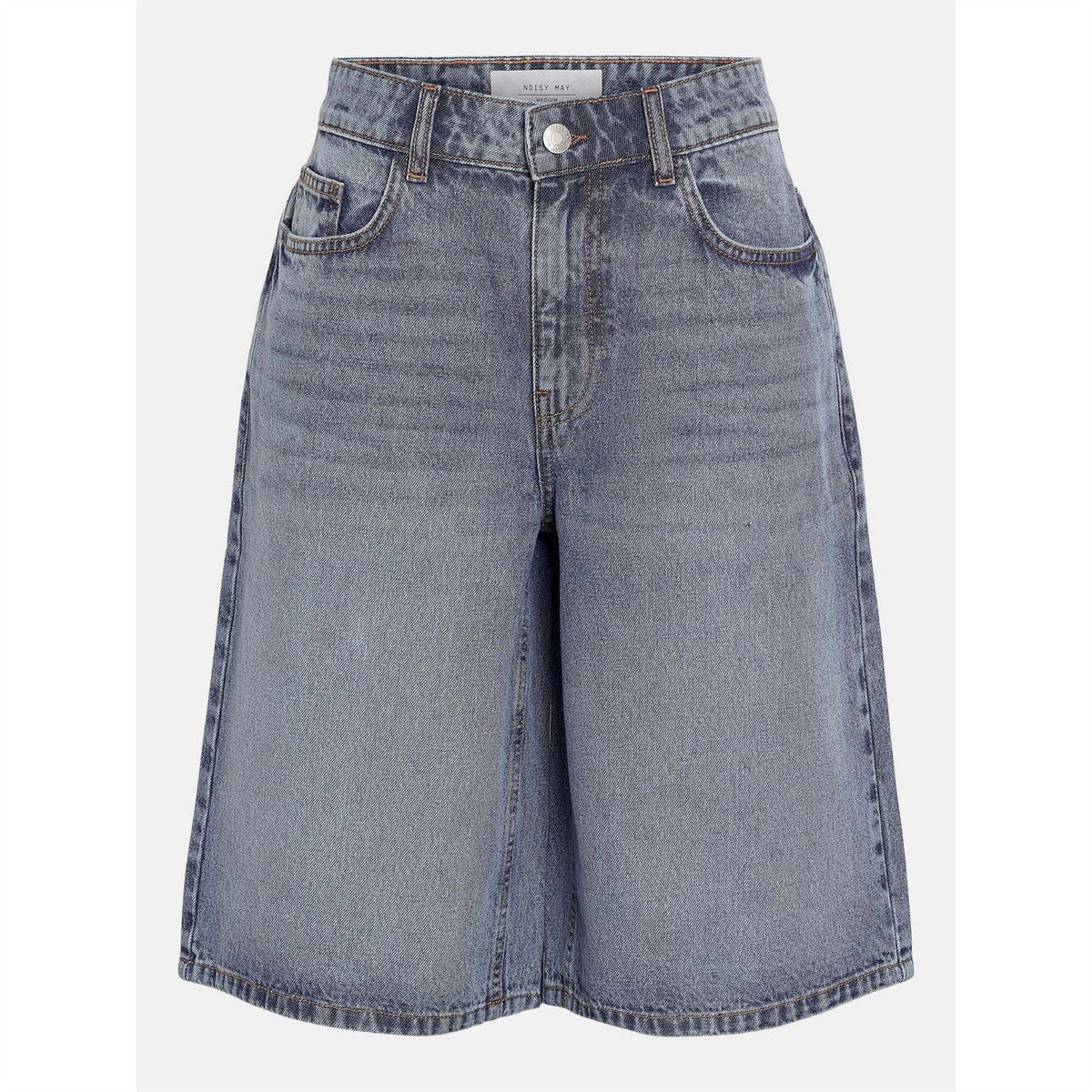 Noisy May Mindie Medium Wash Denim Bermuda Shorts
