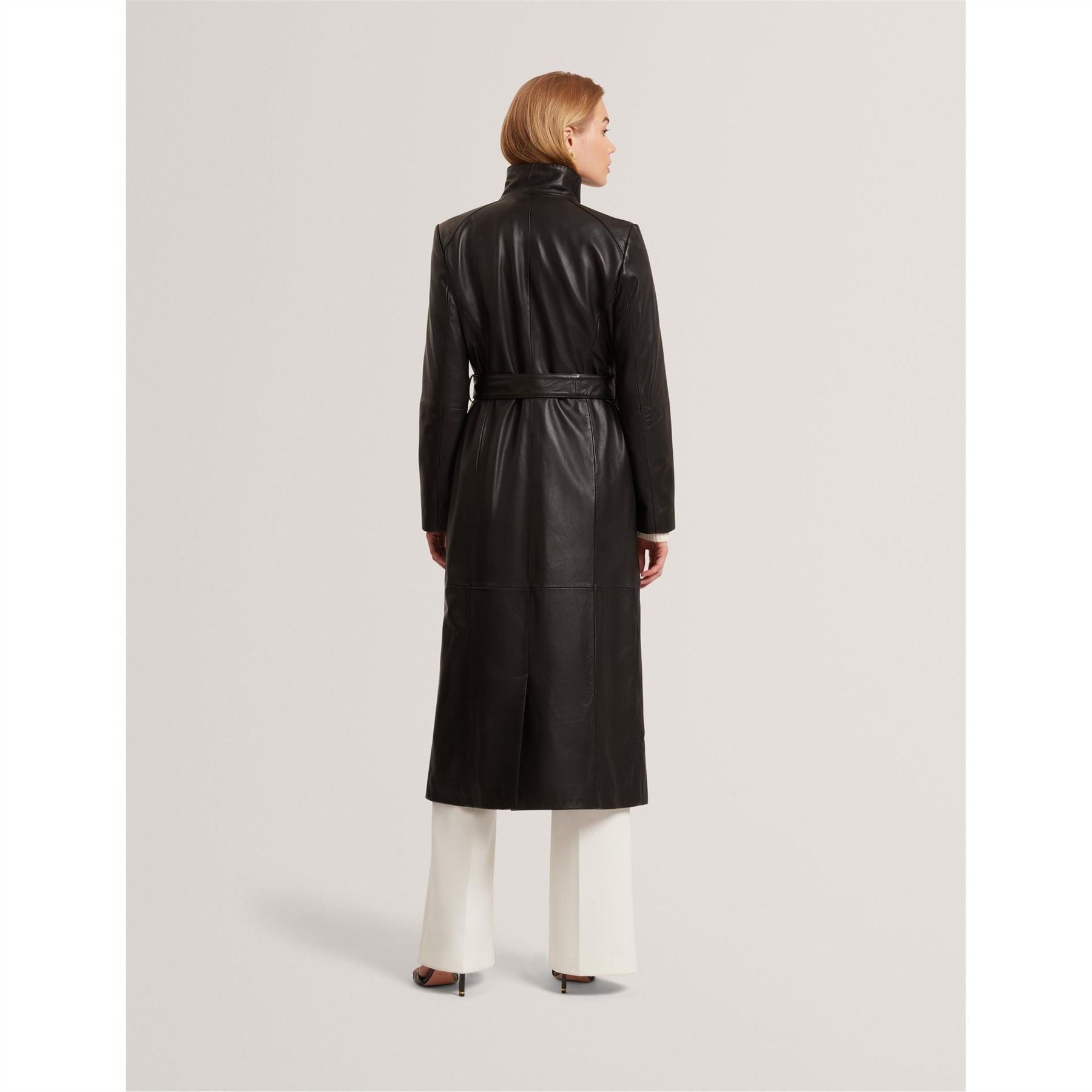 Ted Baker Solid Patterned Lapel Collared Wrap Coat