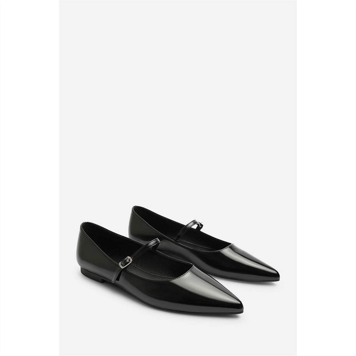 Wheres That From Pointed Toe Mary Jane Front Strap Ballet Flats