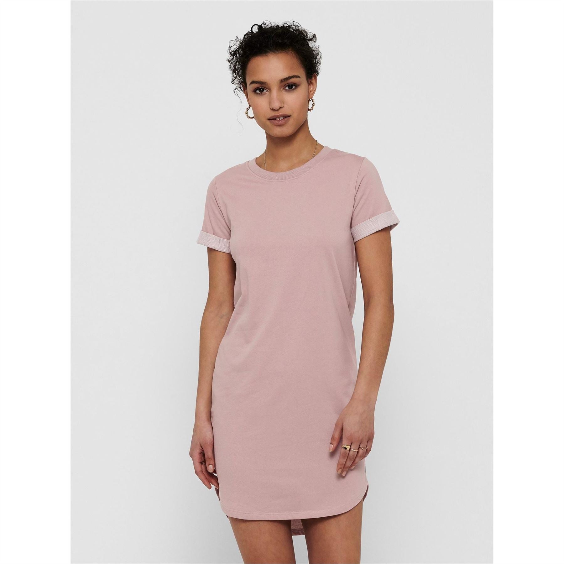 Only Crew Neck Short Sleeve Mini T-Shirt Dress