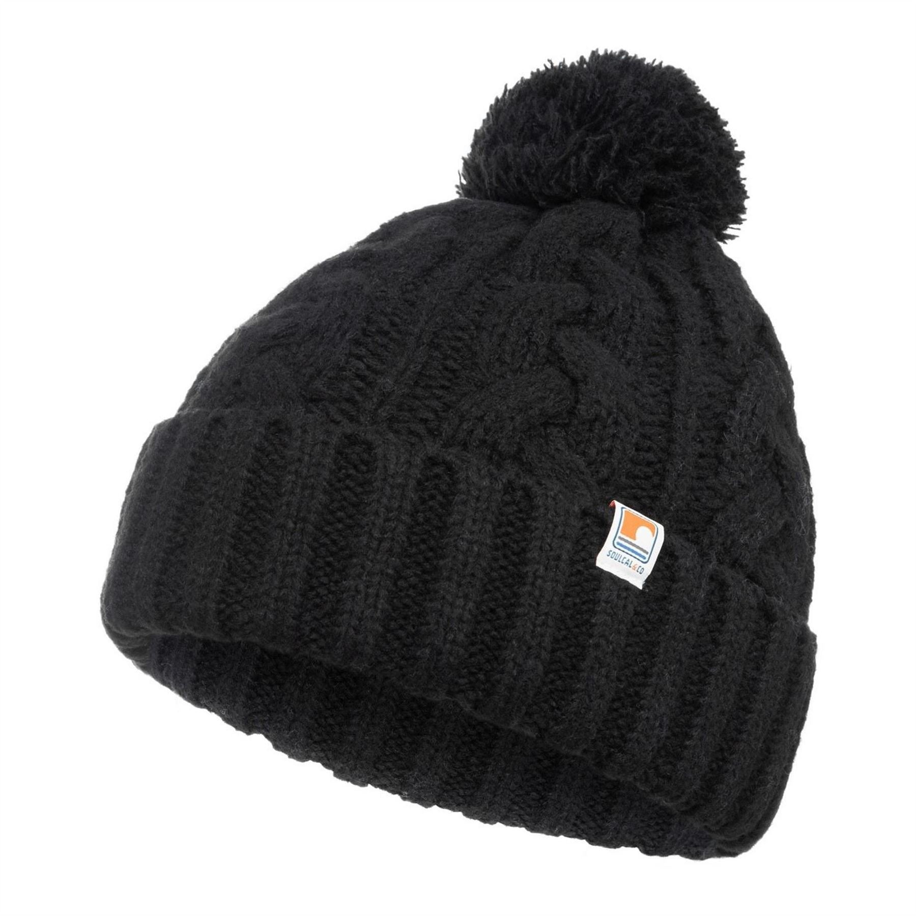 SoulCal Adjustable Cuff Bobble Hat