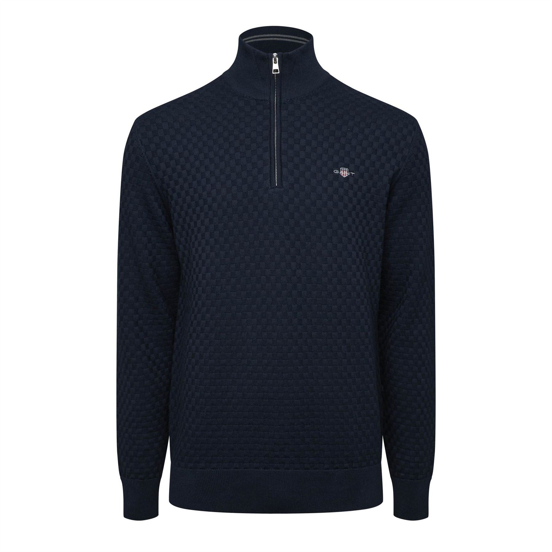 Gant Zip Neck High Collar Long Sleeve Sweatshirt