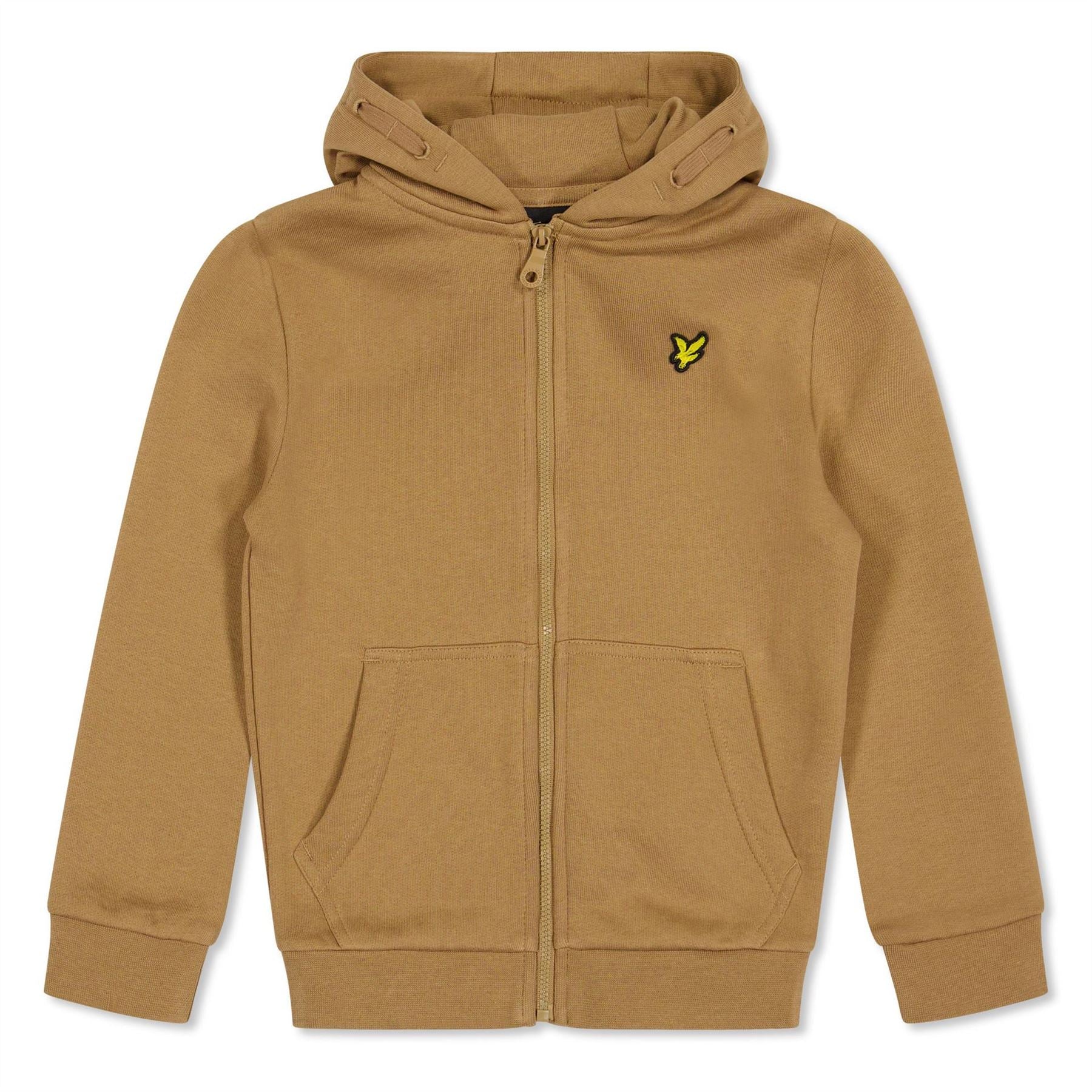 Lyle and Scott Solid Patterned Hooded Ribbed Cuff Sweat Jacket with Chest Pocket